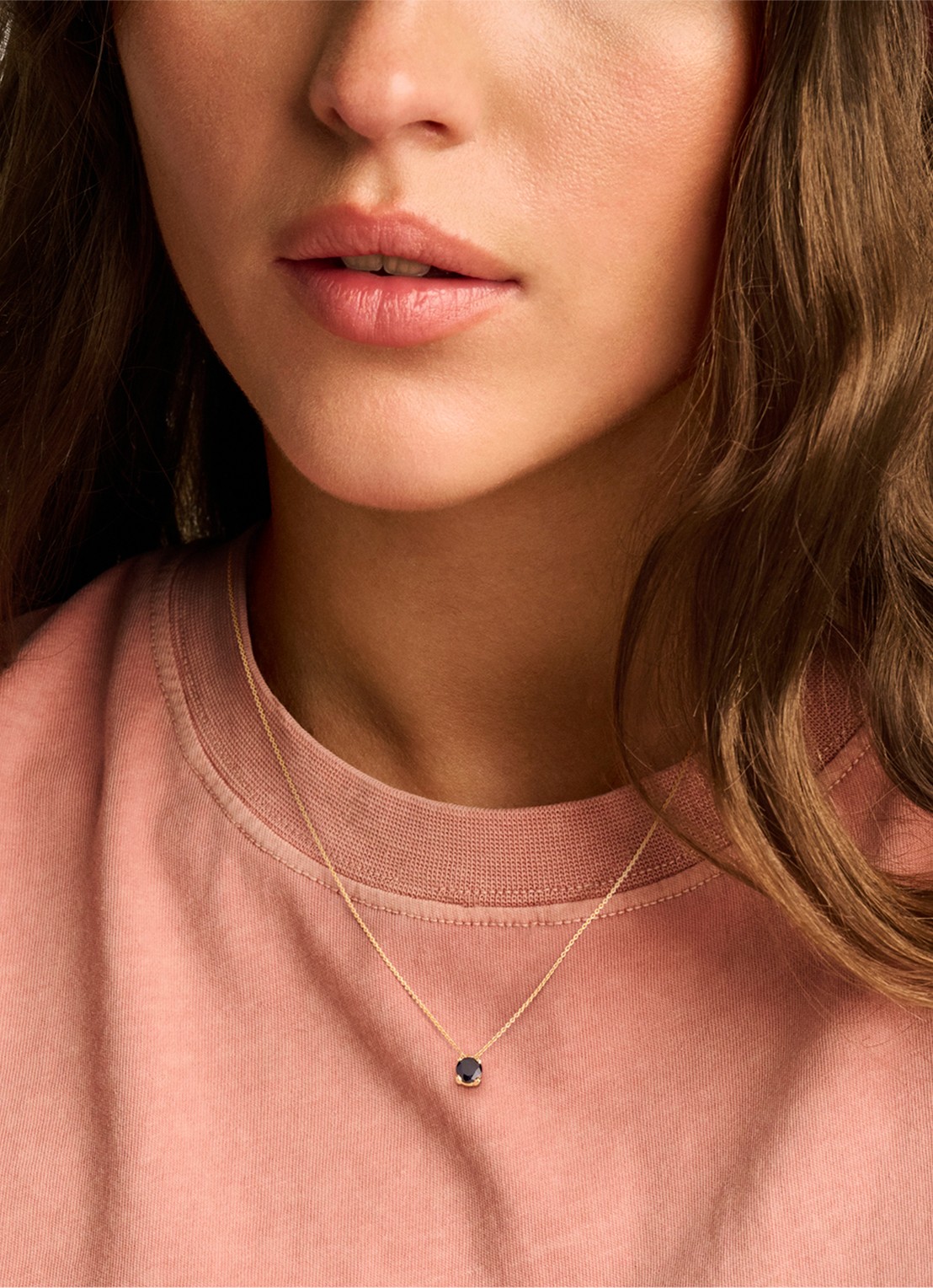 Blush Ketting van 14 karaat geelgoud met saffier 3200YBS - voorkant 2 geelgoud