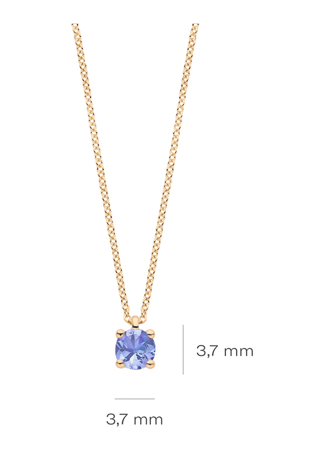 Blush Ketting van 14 karaat geelgoud met tanzaniet 3200YTZ - detail 2 geelgoud