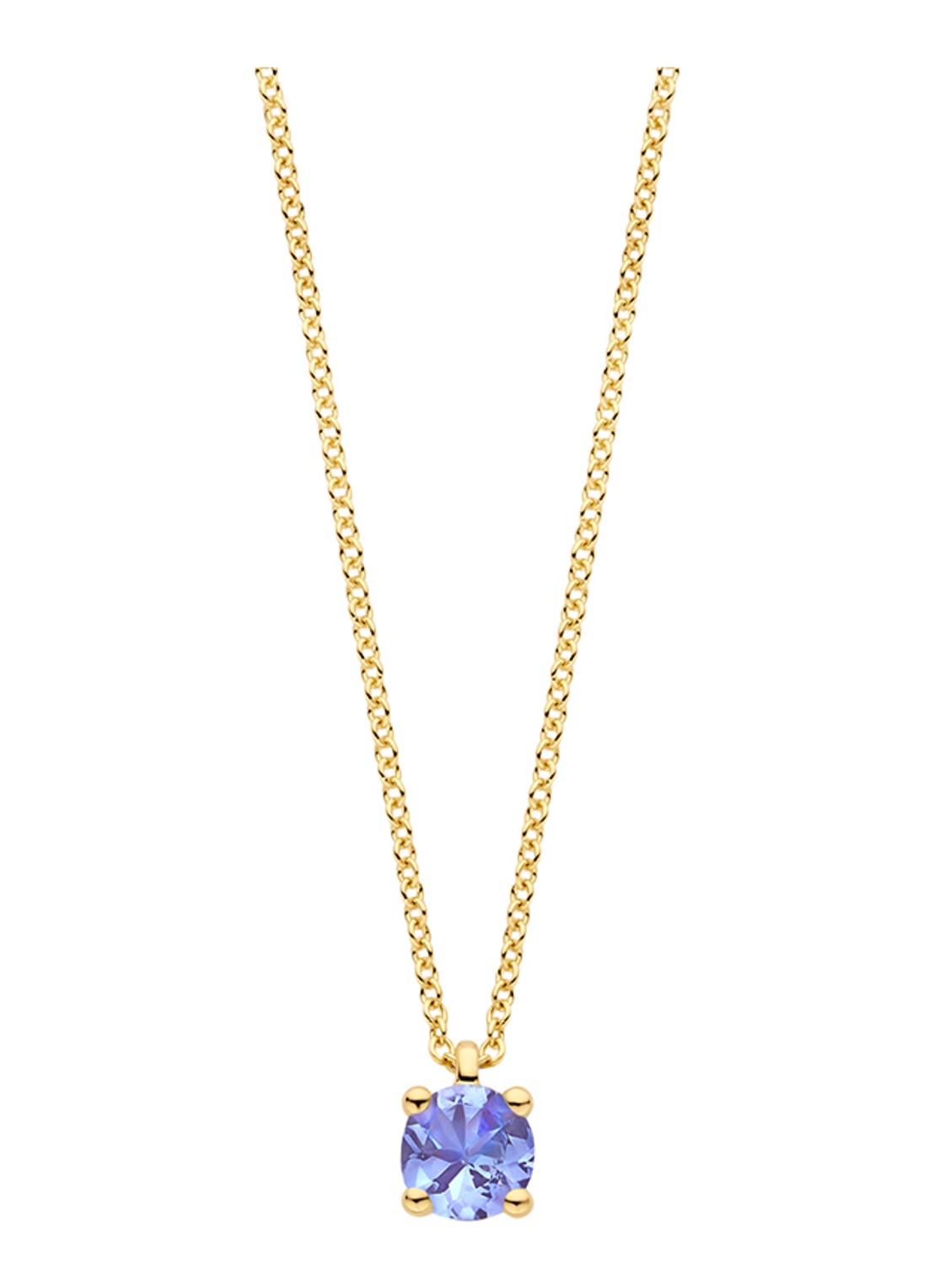 Blush Ketting van 14 karaat geelgoud met tanzaniet 3200YTZ - voorkant 4 geelgoud