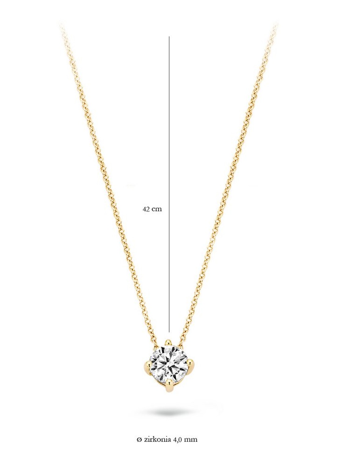 Blush Ketting van 14 karaat geelgoud met zirkonia 3057YZI - detail geelgoud