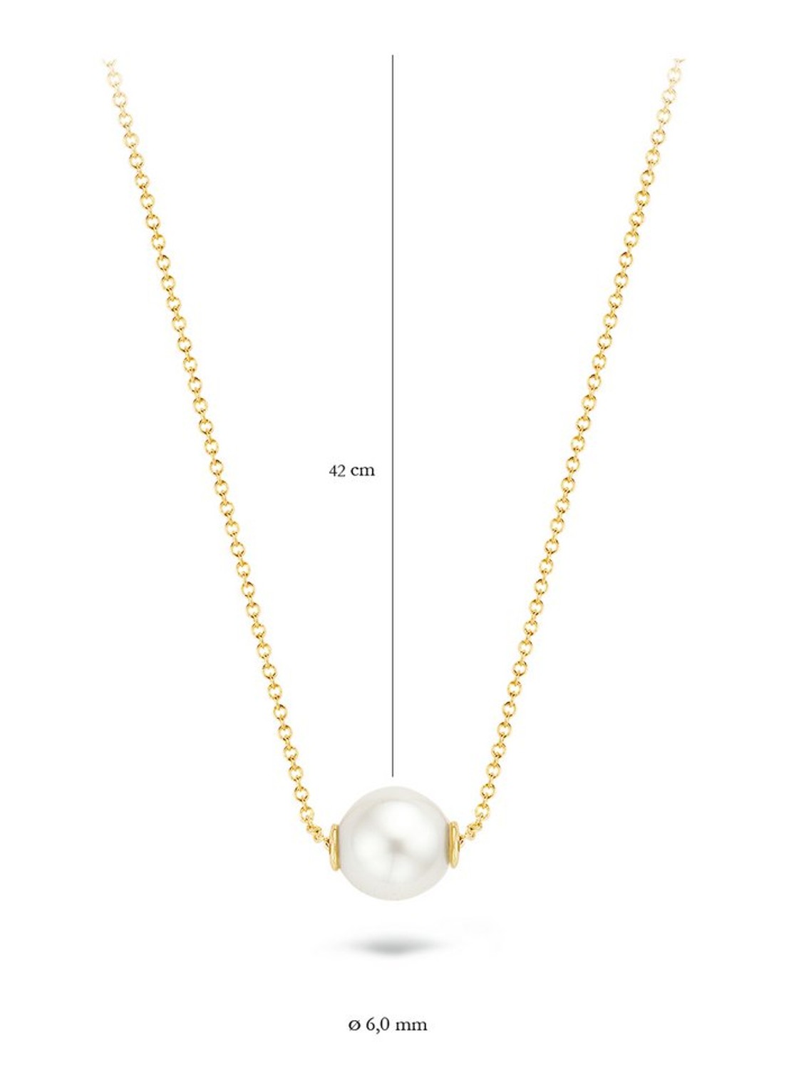 Blush Ketting van 14 karaat geelgoud met zoetwaterparel 3076YPW - detail 3 geelgoud