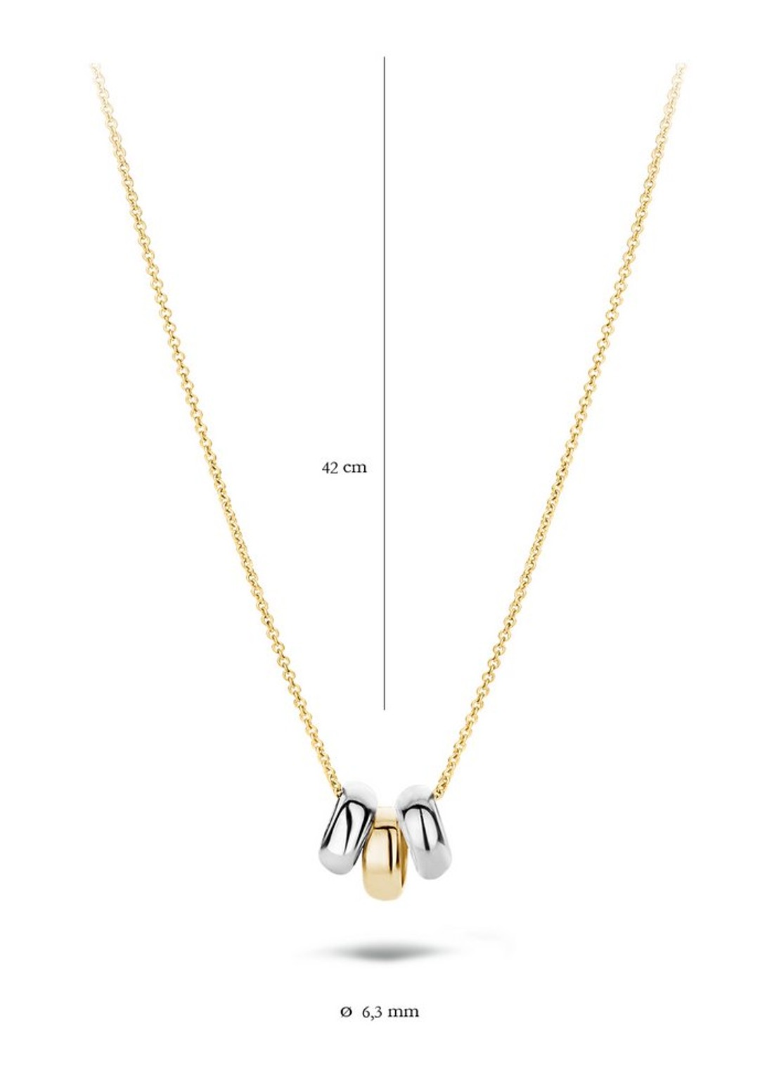 Blush Ketting van 14 karaat wit- en geelgoud 3055BGO - detail 2 goud