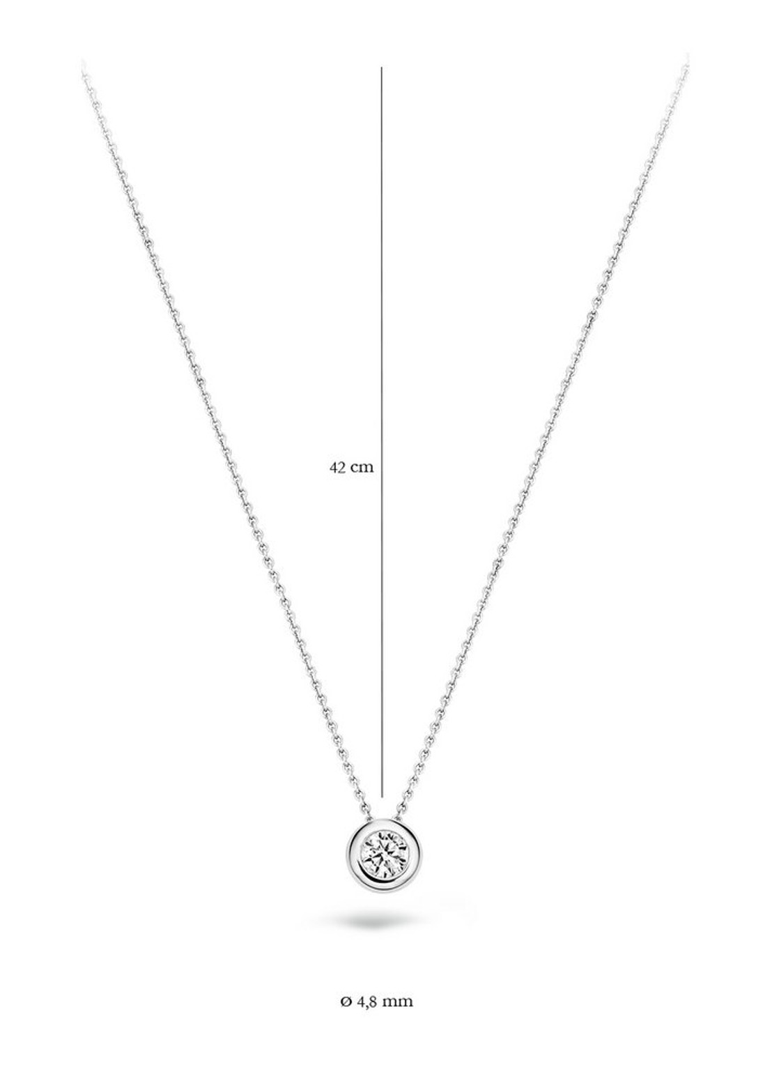 Blush Ketting van 14 karaat witgoud met zirkonia 3052WZI - detail 3 witgoud
