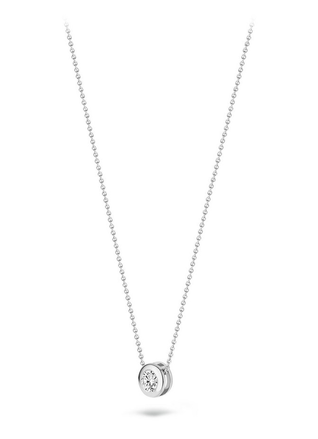 Blush Ketting van 14 karaat witgoud met zirkonia 3052WZI - detail 4 witgoud