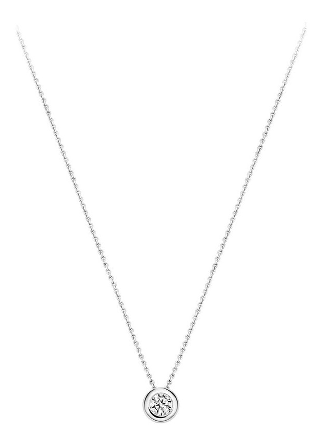 Blush Ketting van 14 karaat witgoud met zirkonia 3052WZI - voorkant witgoud