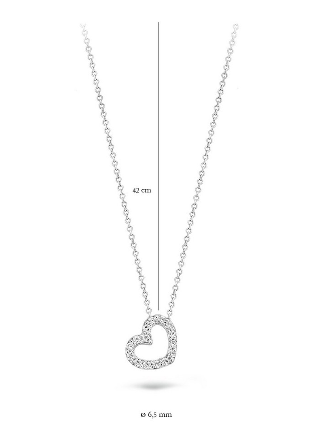 Blush Ketting van 14 karaat witgoud met zirkonia 3072WZI - detail 4 witgoud