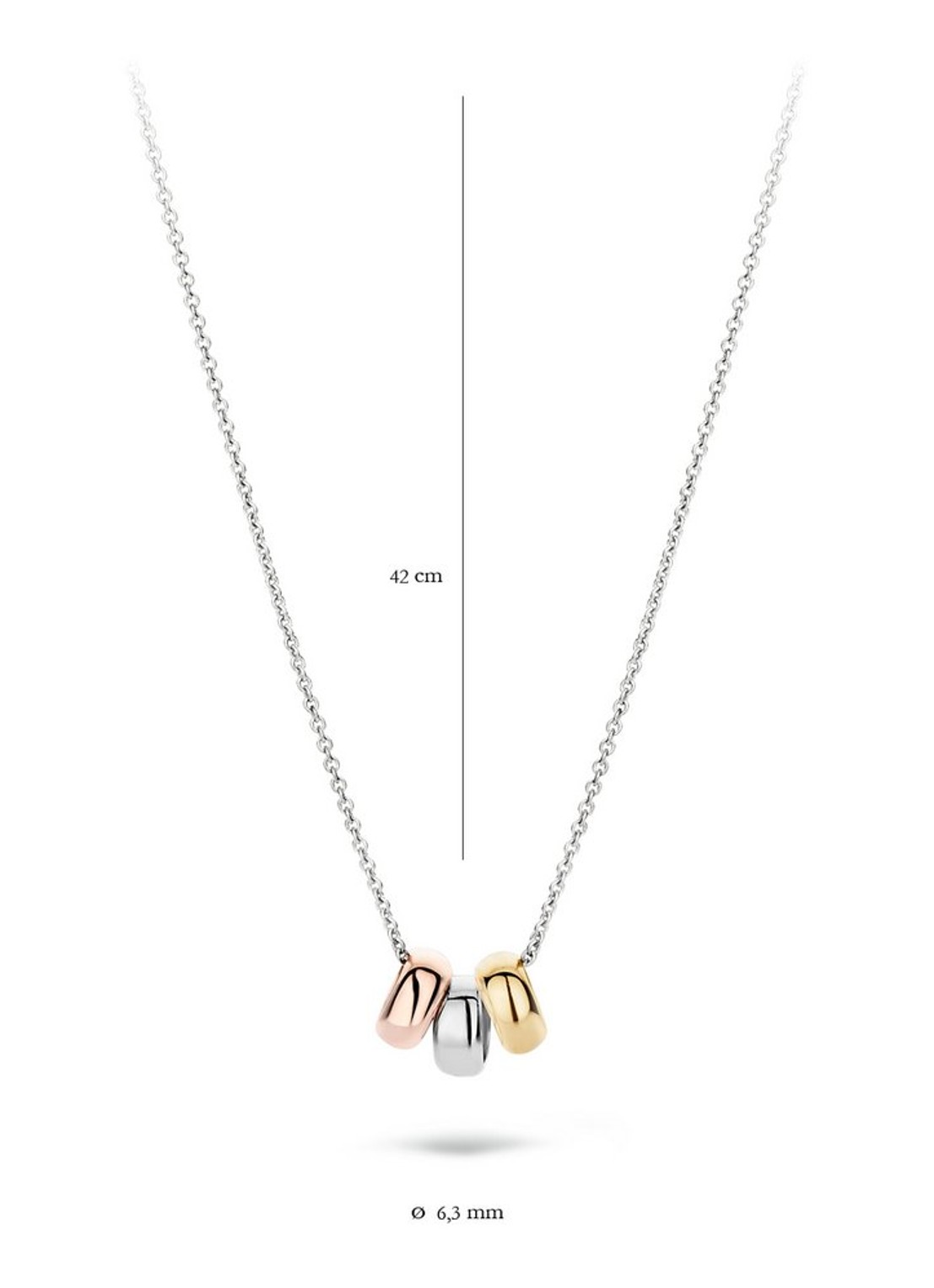 Blush Ketting van 14 karaat witgoud - detail witgoud