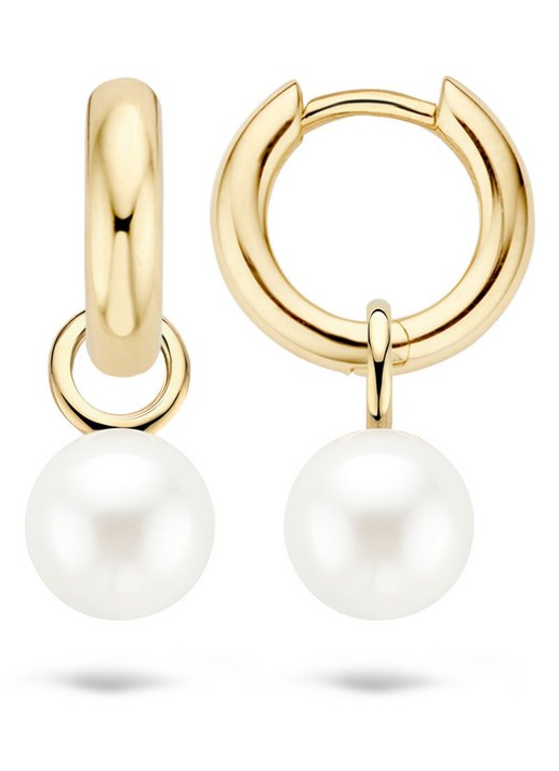 Blush Oorbedels van 14 karaat geelgoud met parel 9023YPW - detail 2 geelgoud
