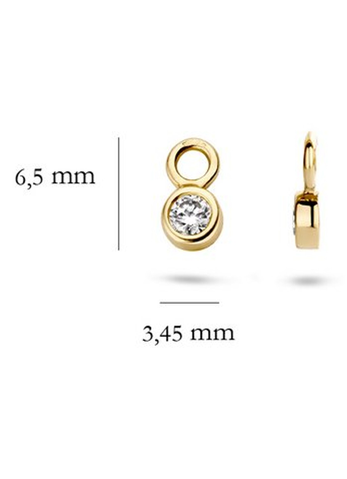 Blush Oorbedels van 14 karaat geelgoud met zirkonia 9058YZI  - detail 4 geelgoud
