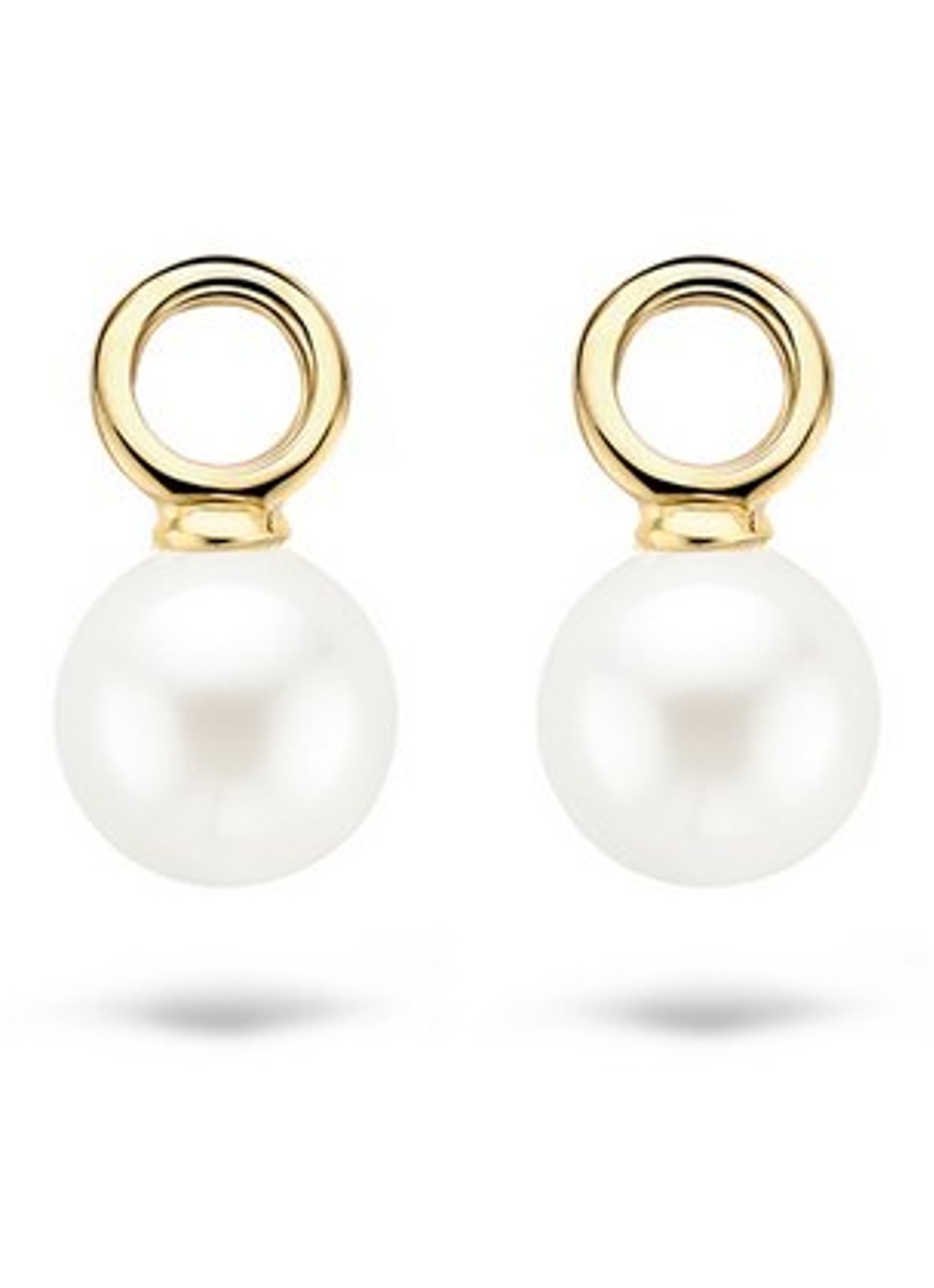 Blush Oorbelbedels van 14k geelgoud met parel - detail 3 wit