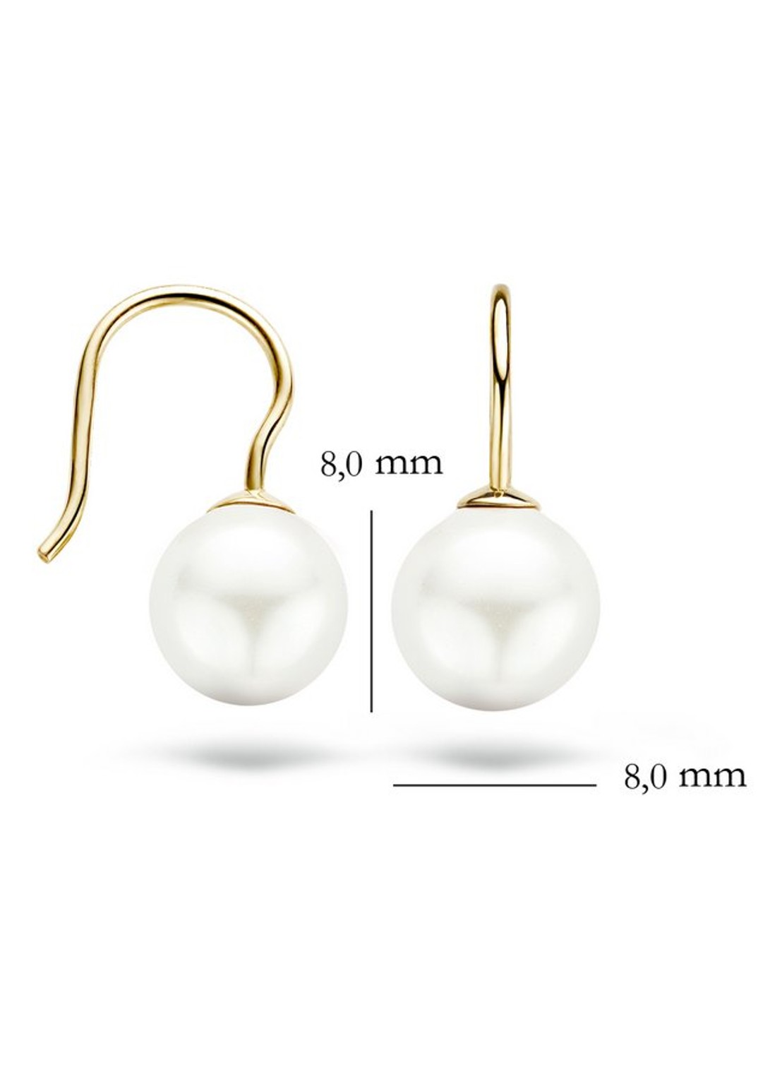 Blush Oorhangers van 14 karaat geelgoud met parel 7050YPW - detail 4 geelgoud