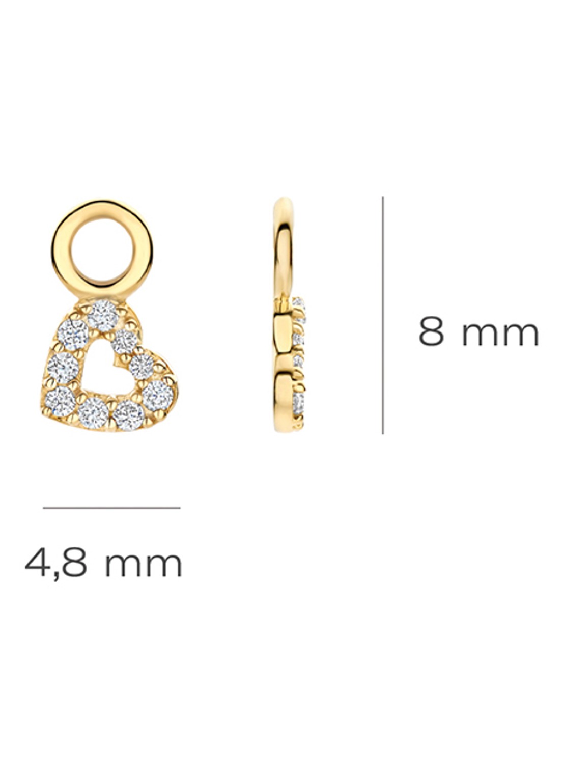 Blush Oorhangers van 14 karaat geelgoud met zirkonia 9098YZI  - detail 4 geelgoud