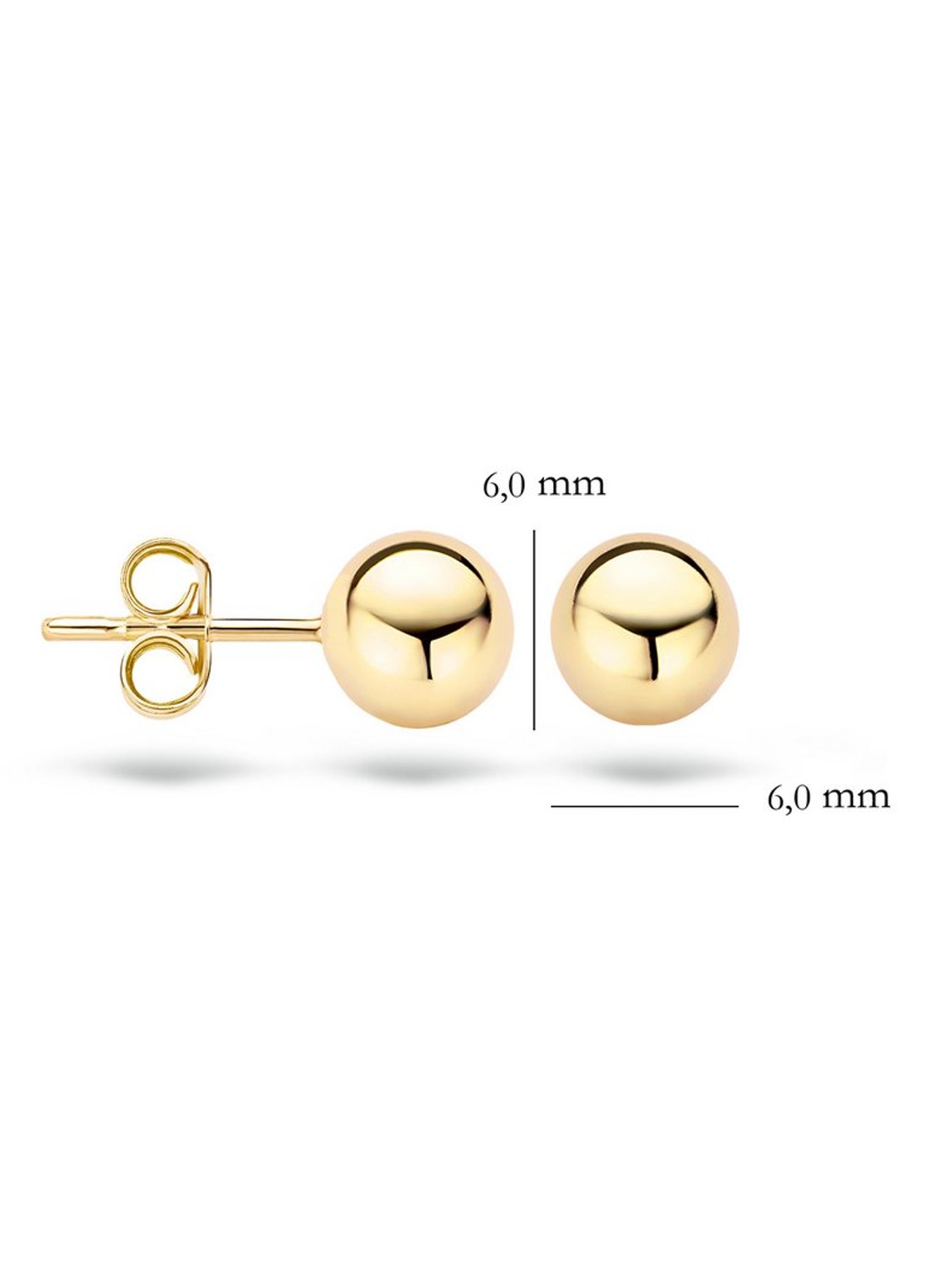 Blush Oorknopjes van 14 karaat geelgoud 7123YGO - detail goud
