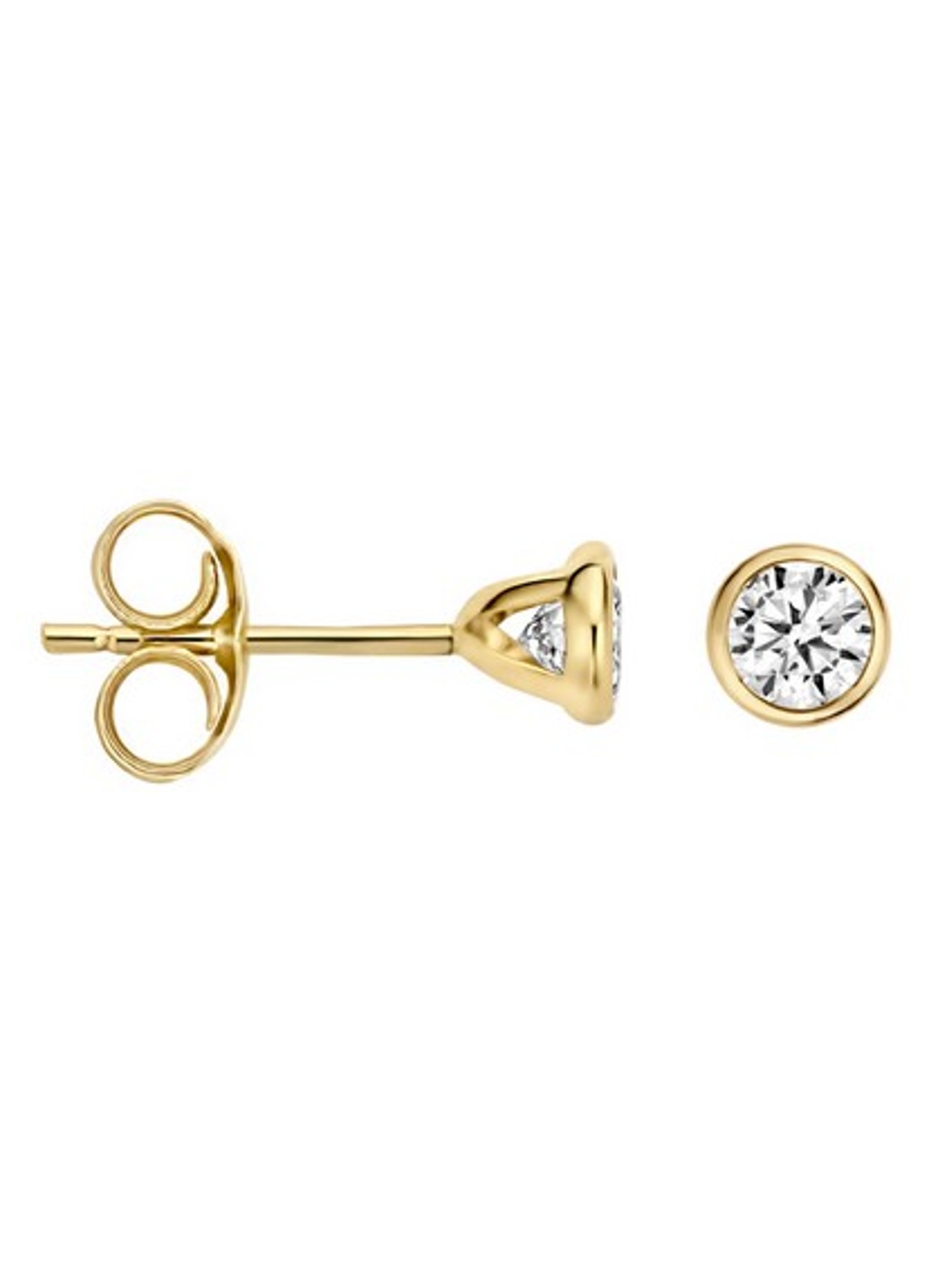 Blush Oorknopjes van 14 karaat geelgoud 7256YZI  - voorkant 2 goud