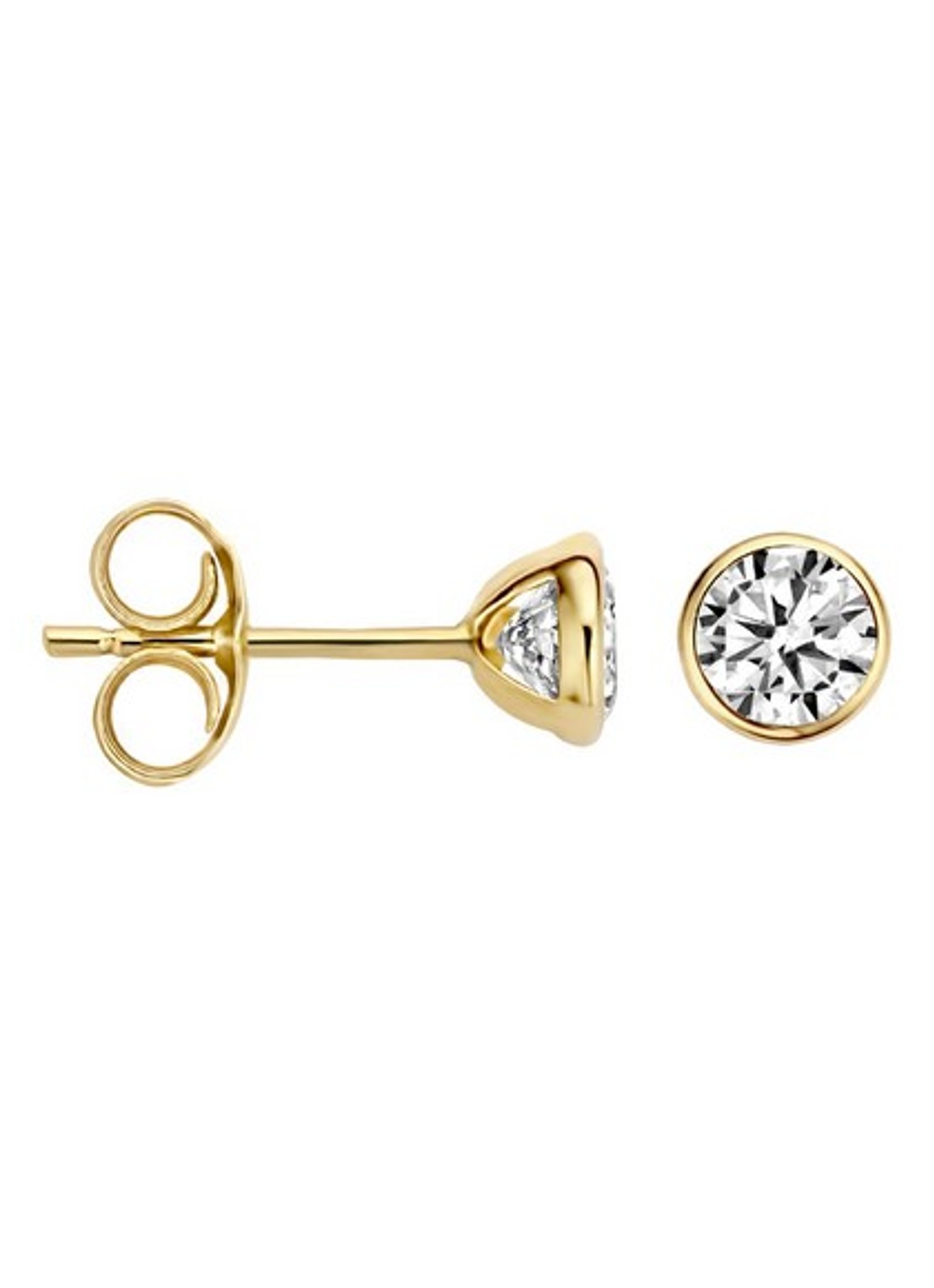 Blush Oorknopjes van 14 karaat geelgoud 7257YZI  - voorkant 2 goud