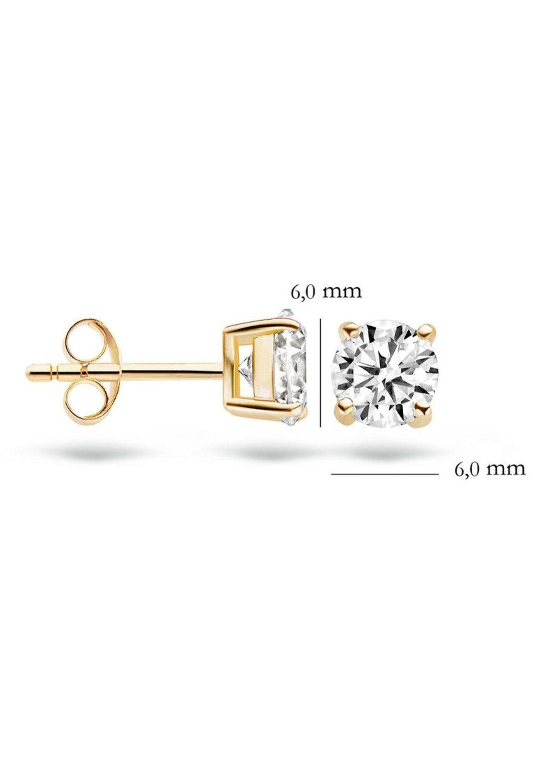 Blush Oorknopjes van 14 karaat geelgoud met zirkonia  7014YZI - detail 3 geelgoud