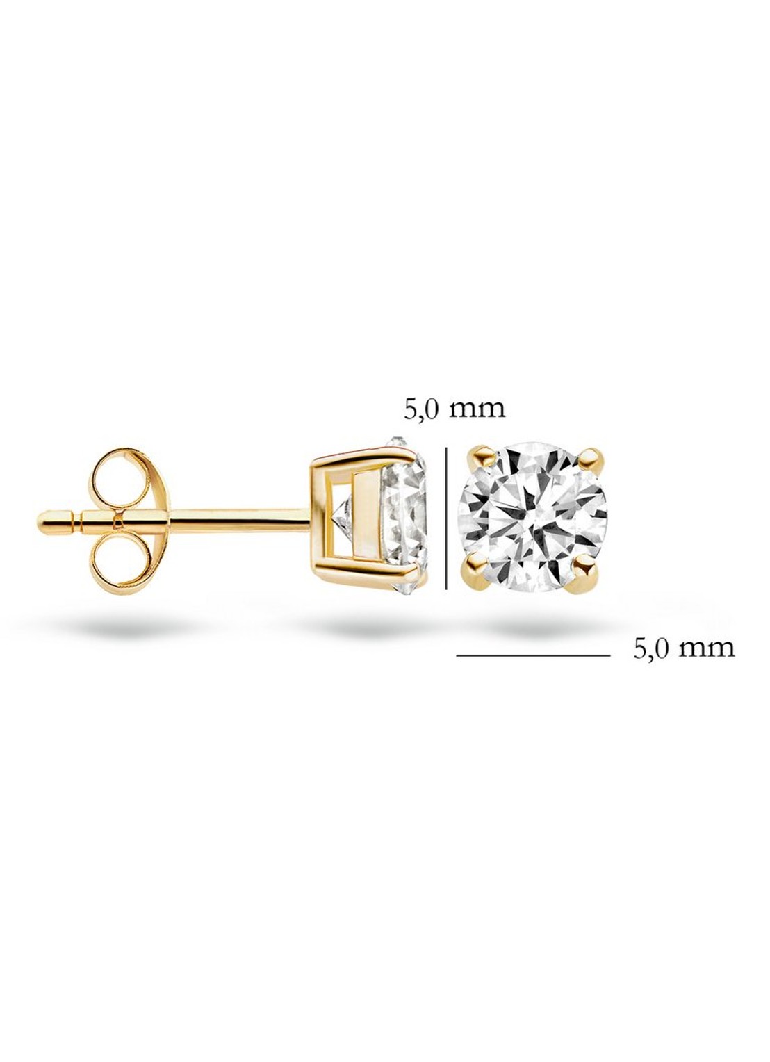 Blush Oorknopjes van 14 karaat geelgoud met zirkonia 7053YZI - detail 4 geelgoud