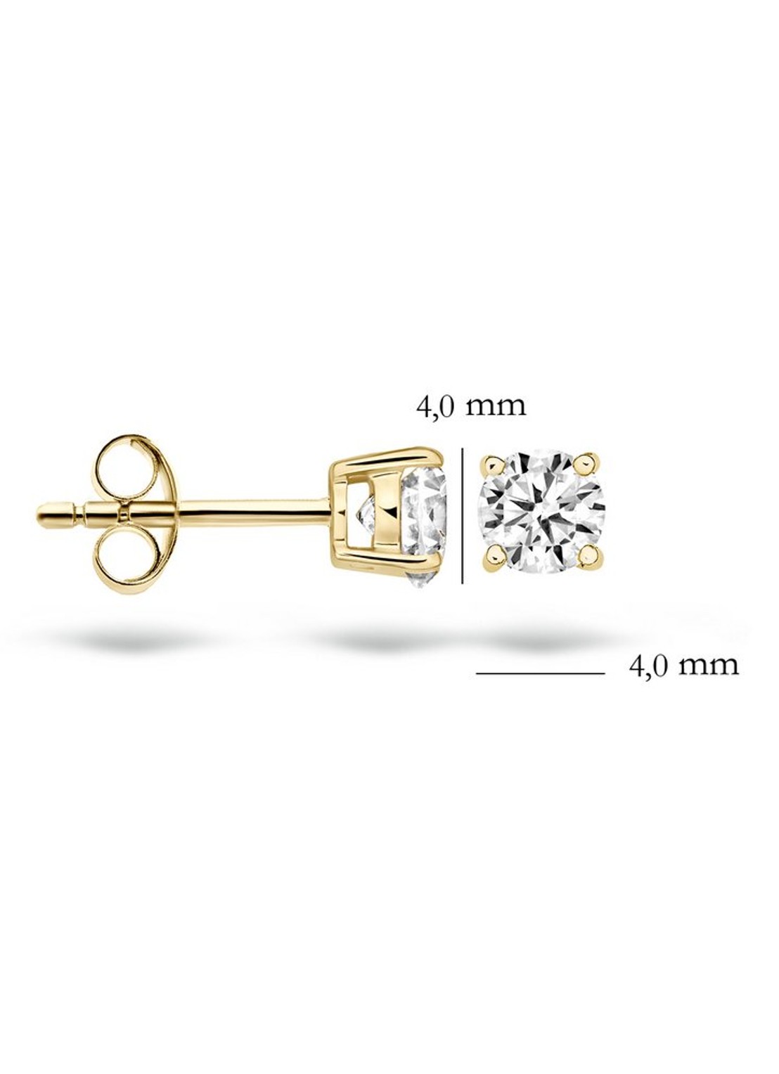 Blush Oorknopjes van 14 karaat geelgoud met zirkonia 7127YZI - detail 4 geelgoud