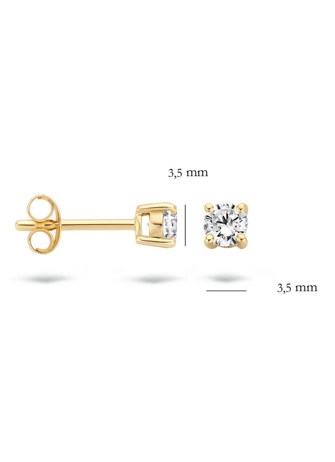 Blush Oorknopjes van 14 karaat geelgoud met zirkonia 7212YZI - detail 3 goud