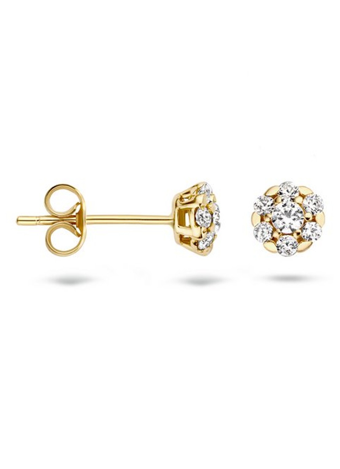 Blush Oorknopjes van 14 karaat geelgoud met zirkonia 7241YZI  - detail 4 geelgoud