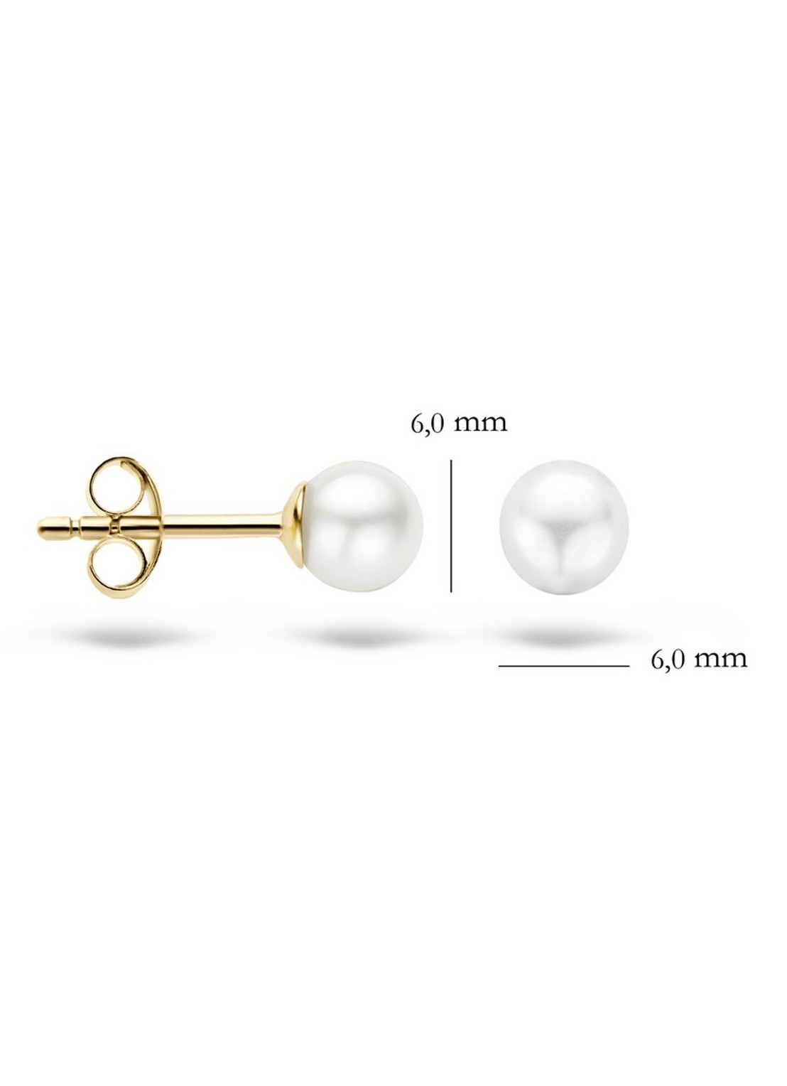 Blush Oorknopjes van 14 karaat geelgoud met zoetwaterparel 7149YPW - detail 3 geelgoud