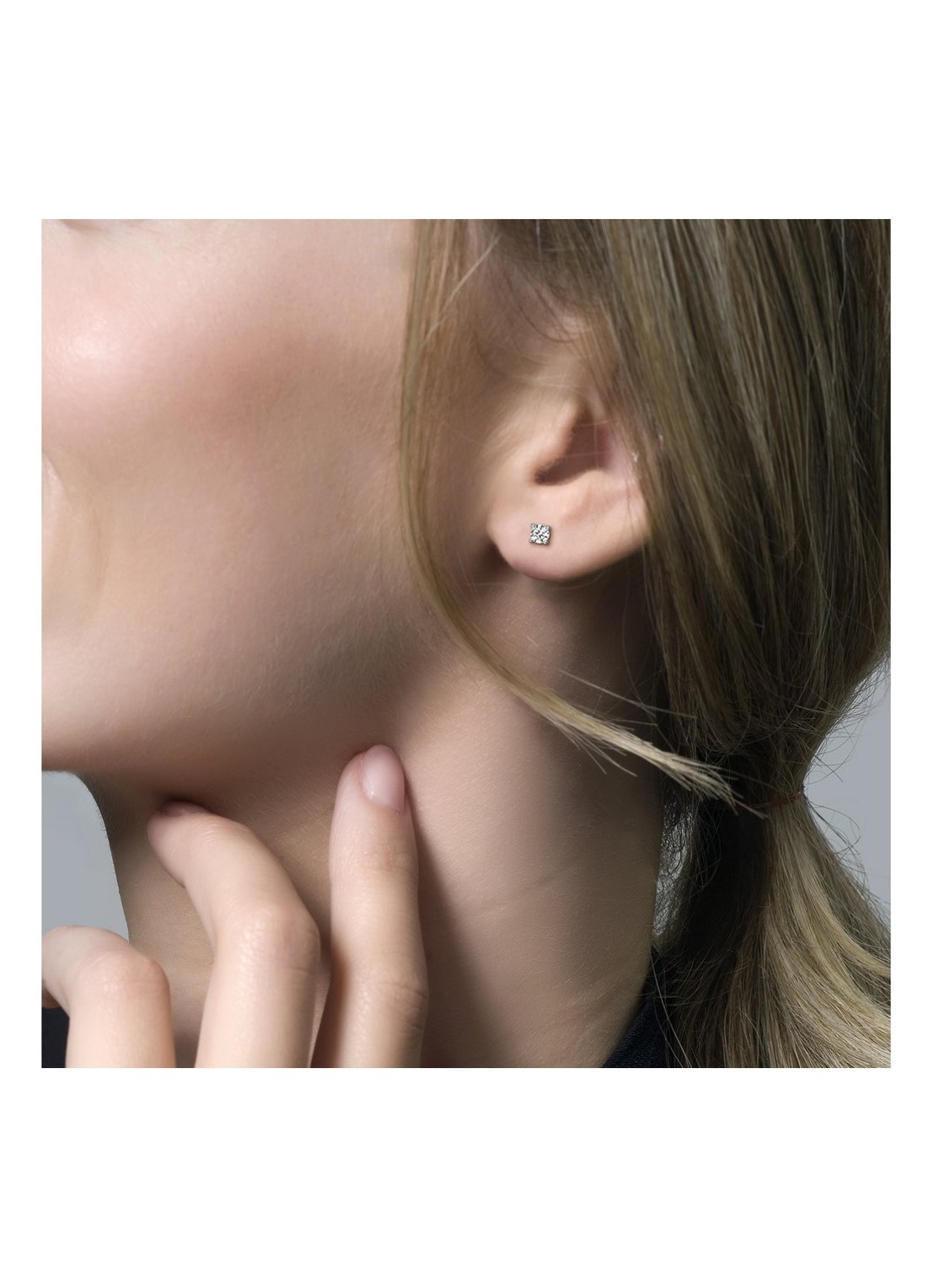 Blush Oorknopjes van 14 karaat witgoud met zirkonia 7211WZI - detail 2 witgoud