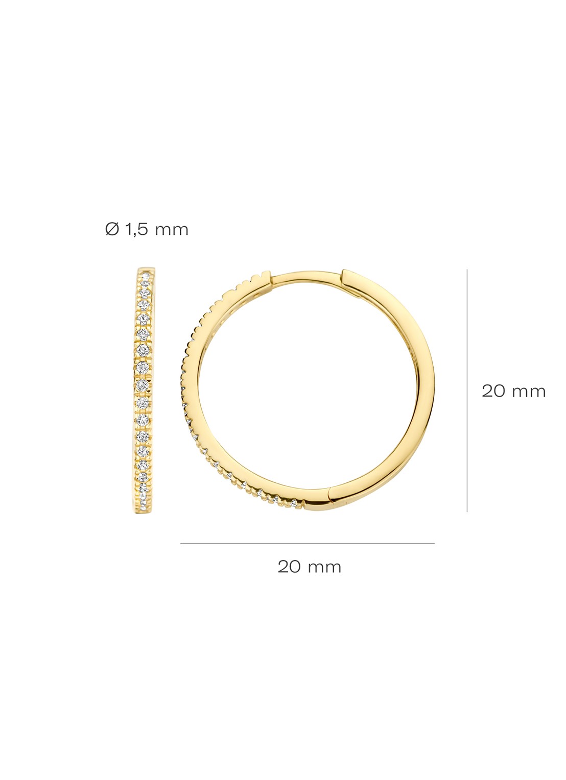 Blush Oorringen van 14 karaat geelgoud met zirkonia 7306YZI - detail 4 geelgoud
