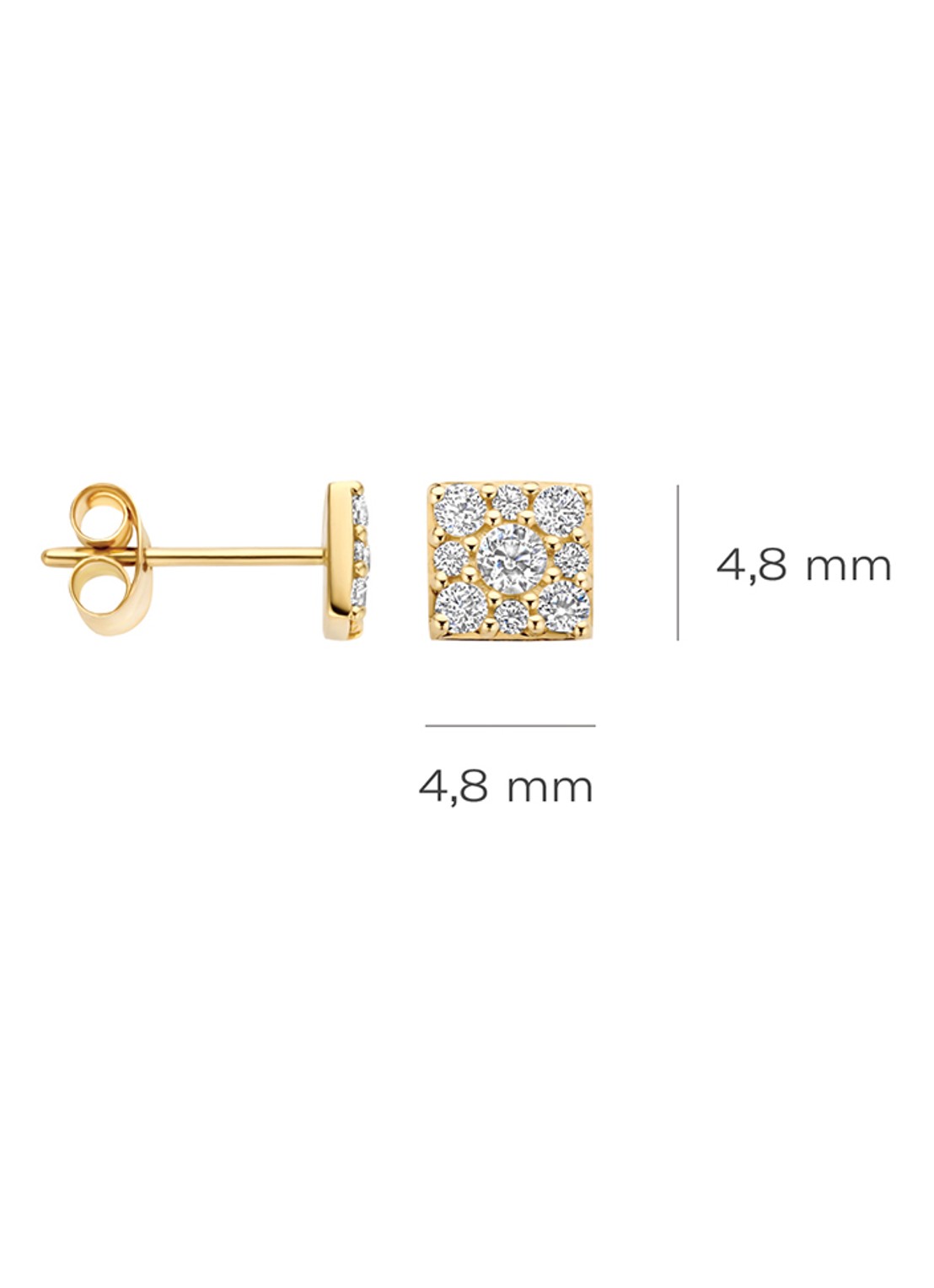 Blush Oorstekers van 14 karaat geelgoud met zirkonia7395YZI  - detail 2 undefined