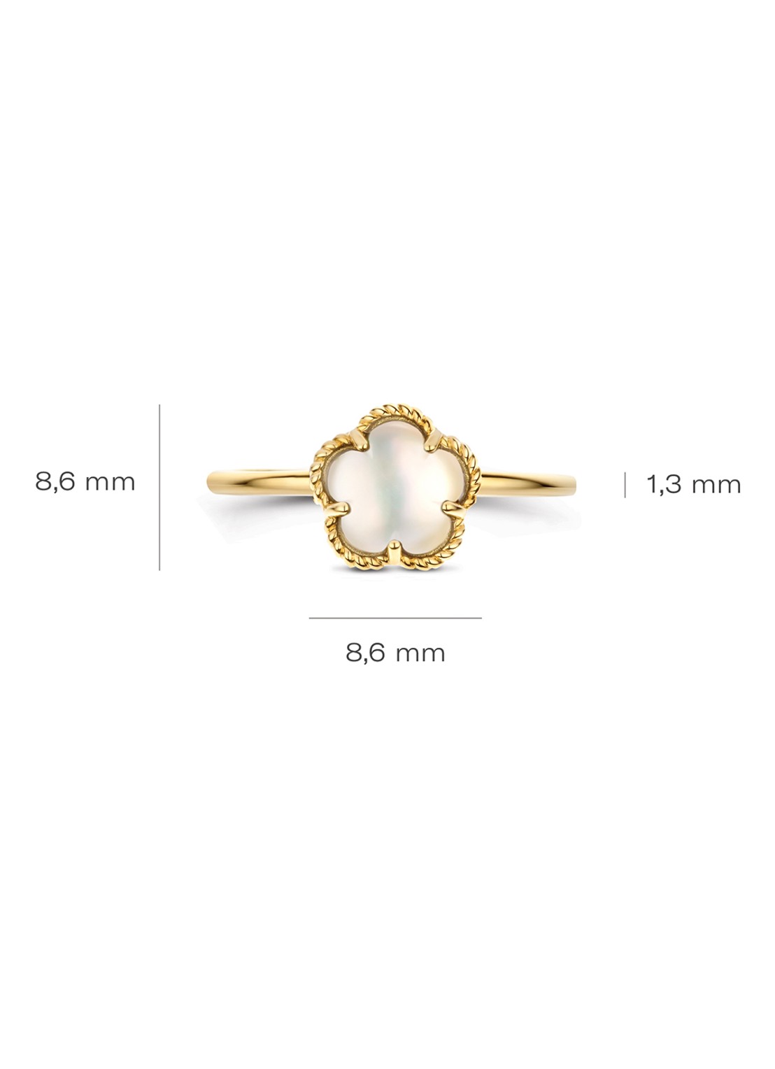 Blush Ring van 14 karaat geelgoud 1280YMQ  - detail 3 geelgoud