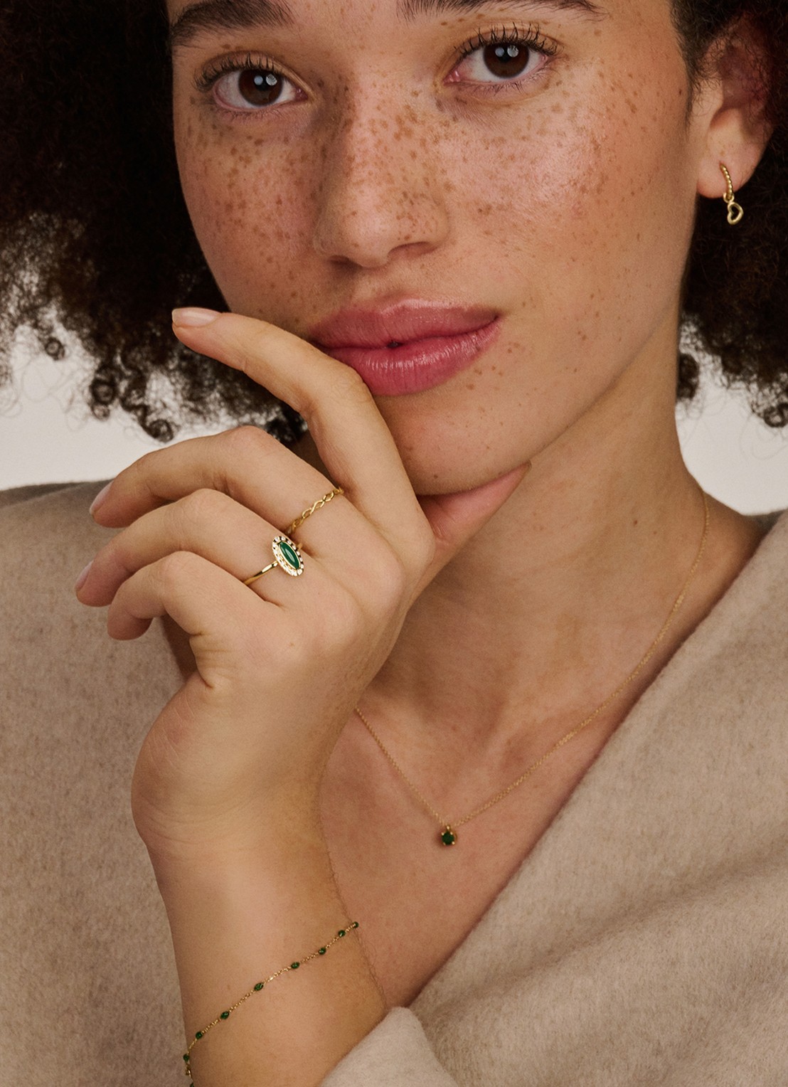 Blush Ring van 14 karaat geelgoud met agaat 1266YGA - voorkant goud