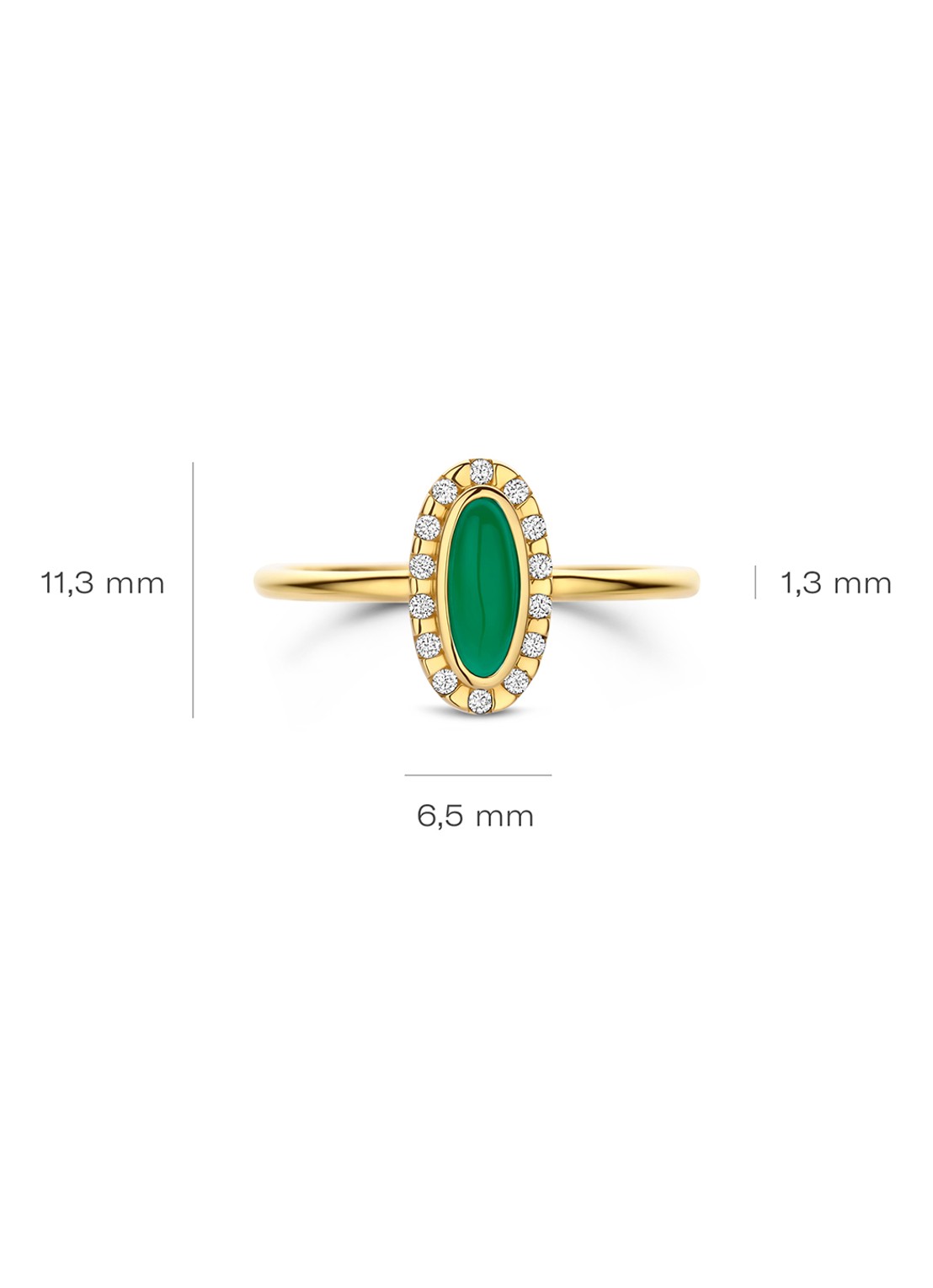 Blush Ring van 14 karaat geelgoud met agaat 1266YGA - detail 4 goud