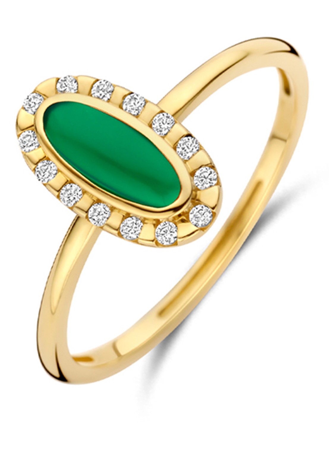 Blush Ring van 14 karaat geelgoud met agaat 1266YGA - voorkant 2 goud