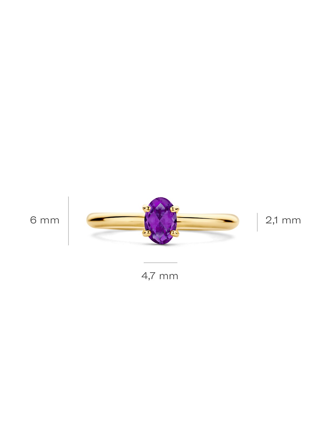 Blush Ring van 14 karaat geelgoud met amethist 1242YAM - detail 4 geelgoud
