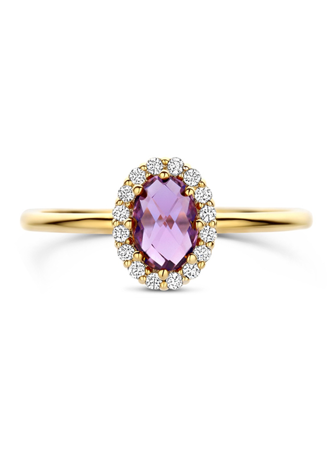 Blush Ring van 14 karaat geelgoud met amethist 1271YAM  - detail 2 goud