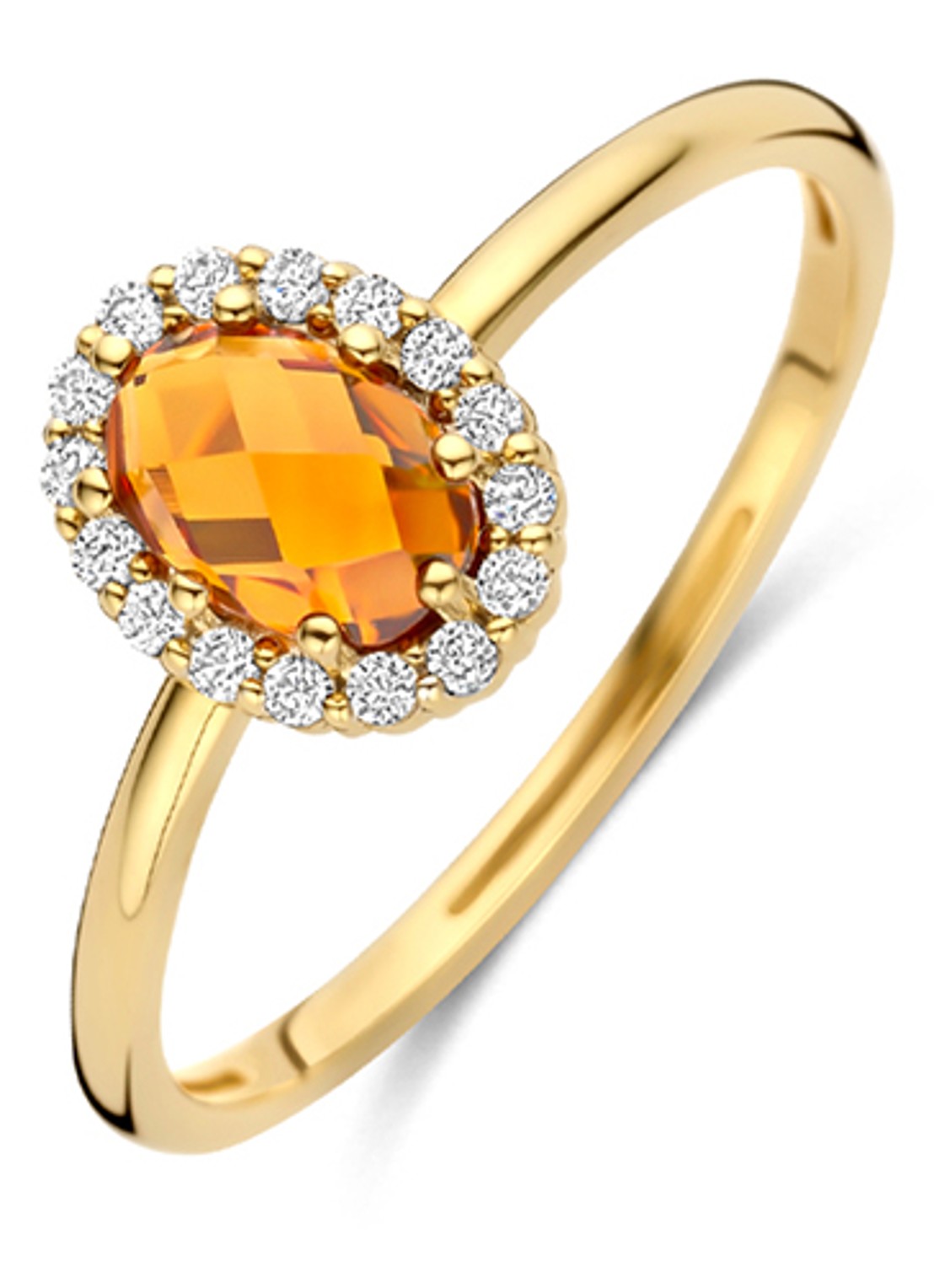 Blush Ring van 14 karaat geelgoud met citrien 1271YCI  - voorkant 4 goud