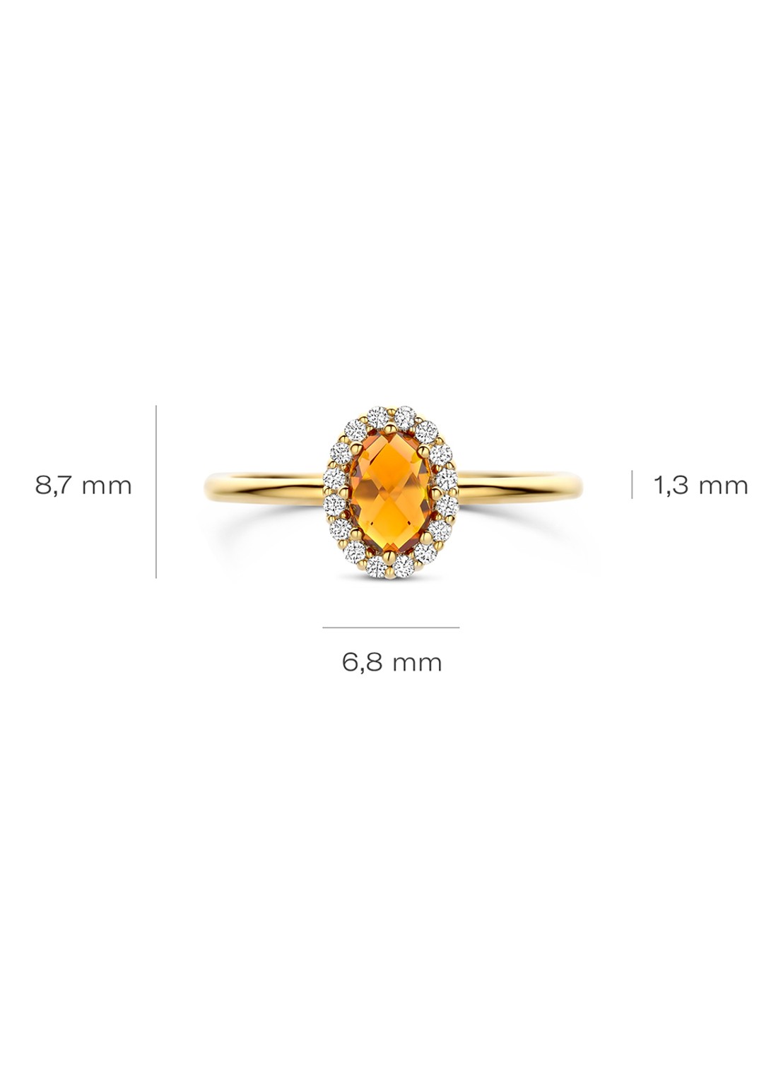 Blush Ring van 14 karaat geelgoud met citrien 1271YCI  - detail 3 goud