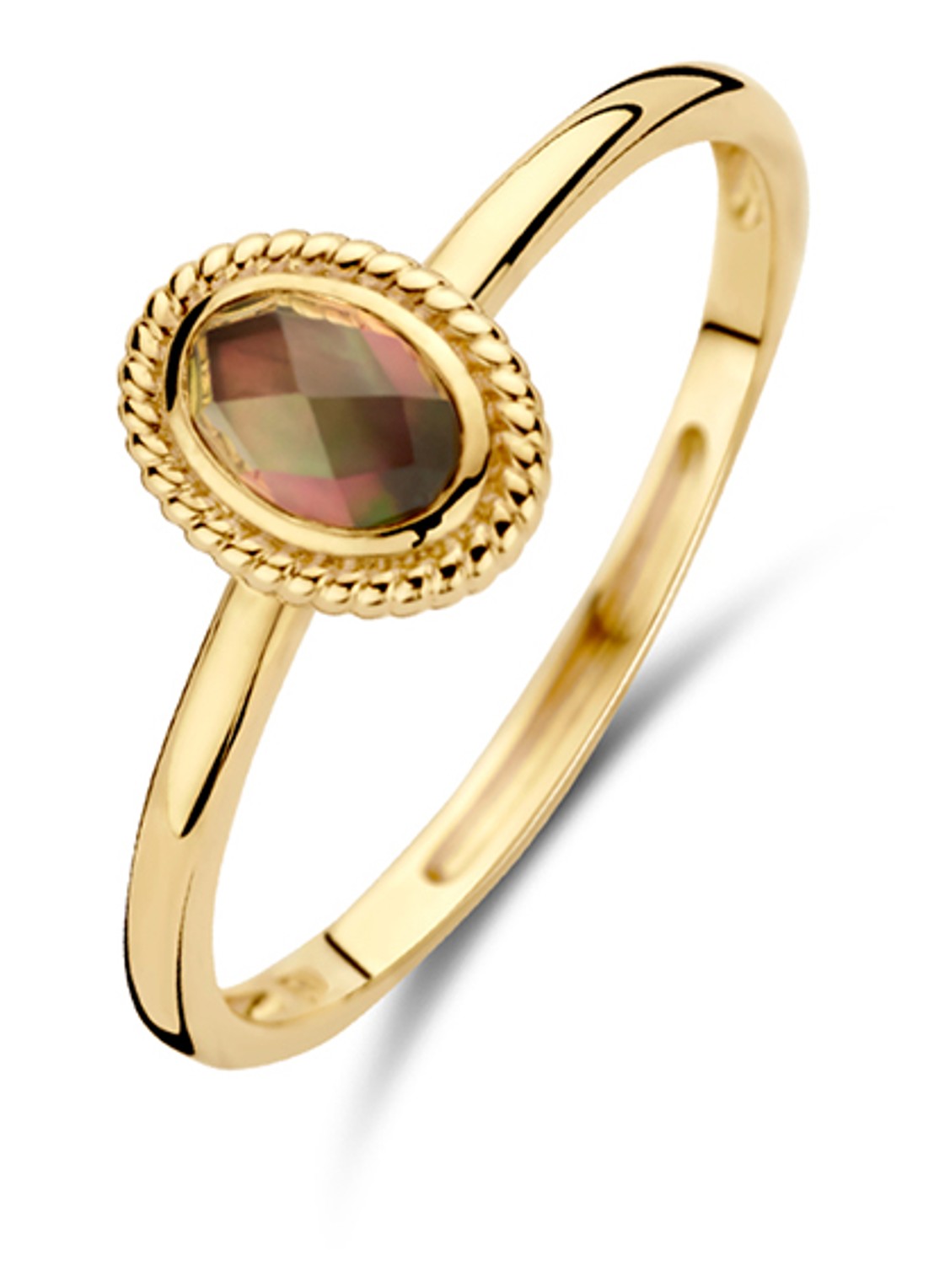 Blush Ring van 14 karaat geelgoud met kristal 1239YBQ  - voorkant 3 geelgoud
