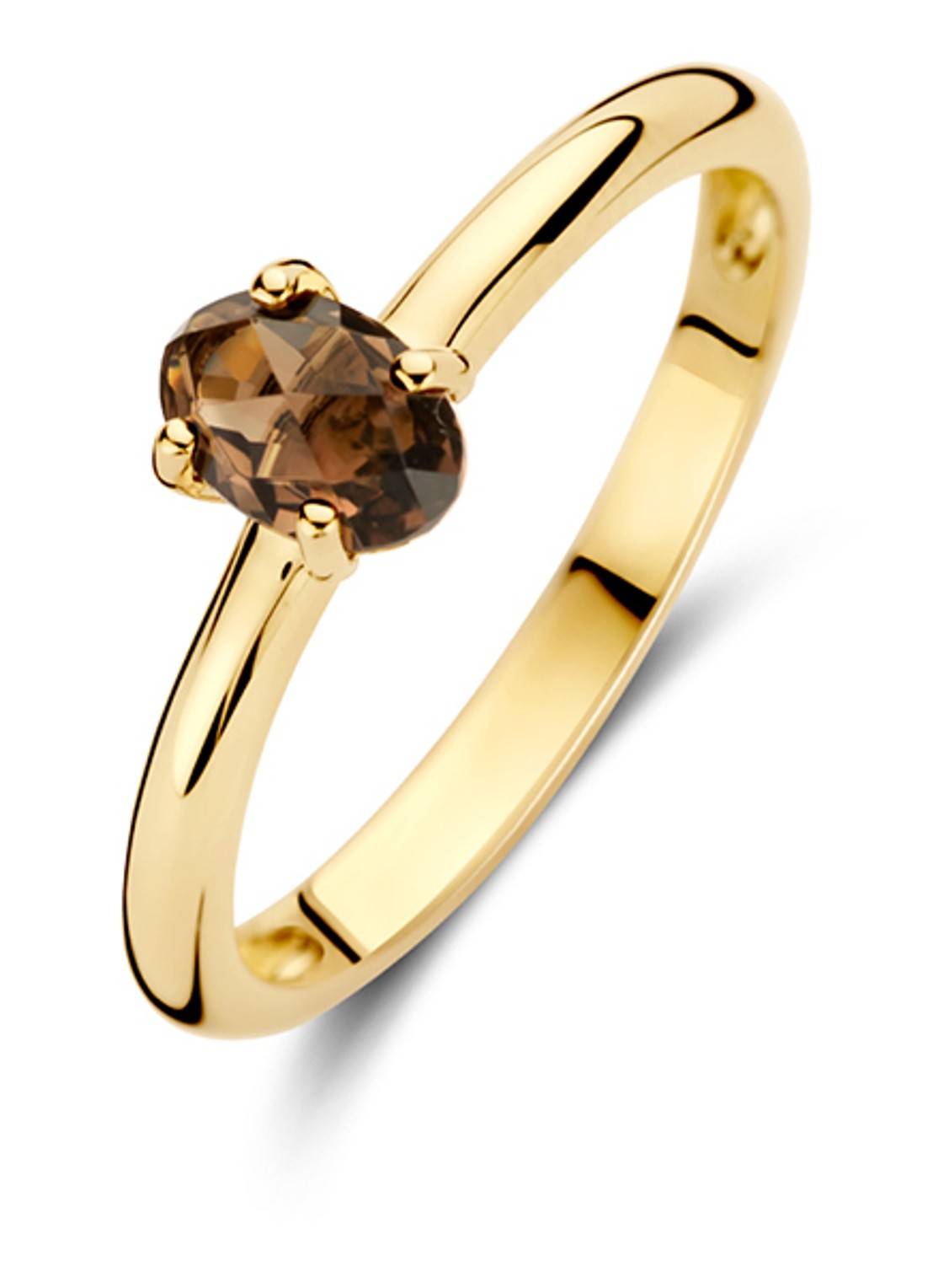 Blush Ring van 14 karaat geelgoud met kwarts 1242YSQ  - voorkant 3 geelgoud