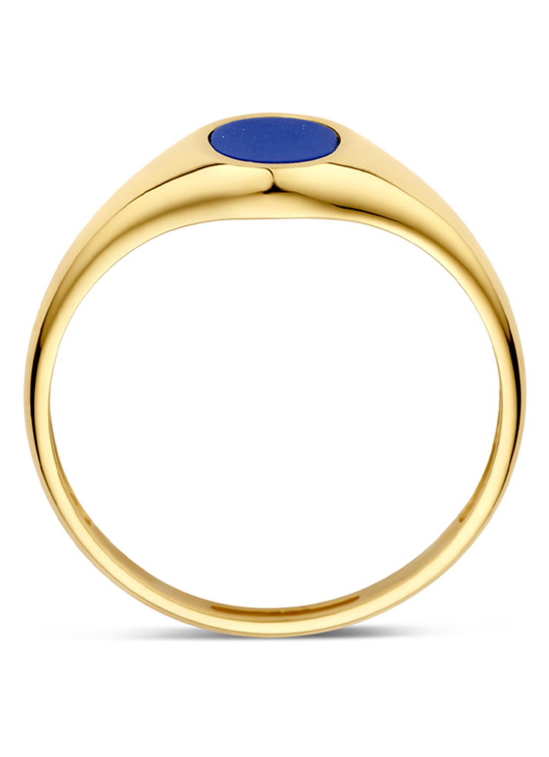 Blush Ring van 14 karaat geelgoud met lapis 1219YLA  - voorkant 4 geelgoud