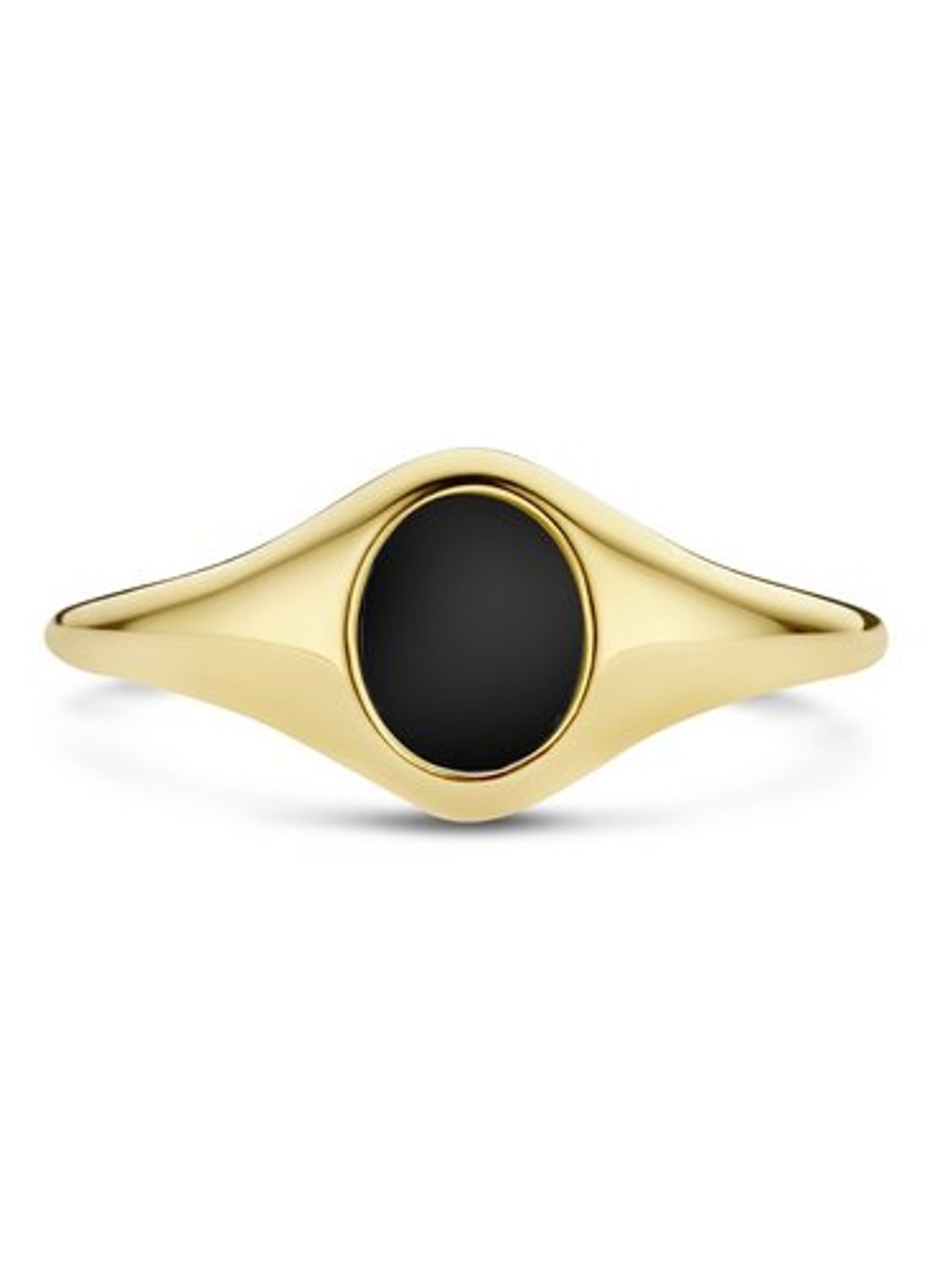 Blush Ring van 14 karaat geelgoud met onyx 1219YON - detail geelgoud
