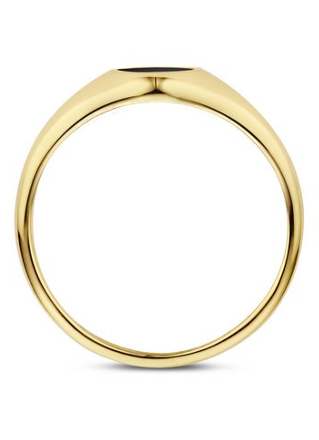 Blush Ring van 14 karaat geelgoud met onyx 1219YON - voorkant 3 geelgoud