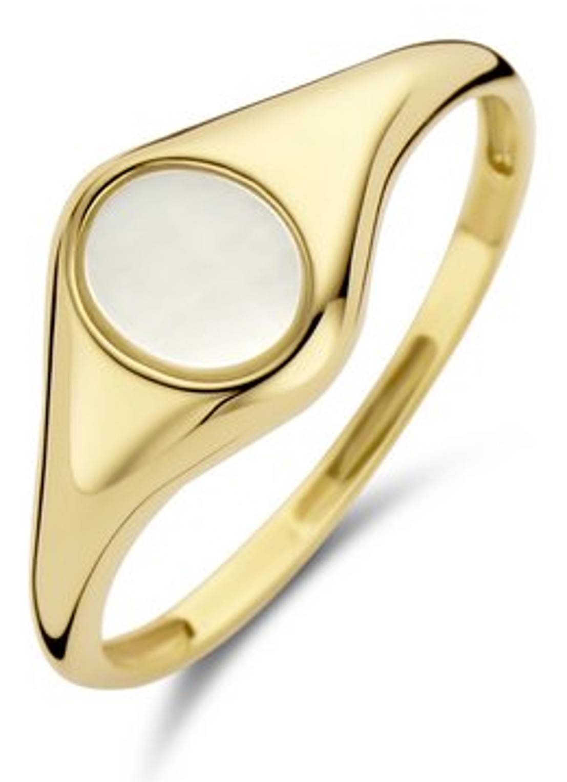 Blush Ring van 14 karaat geelgoud met parelmoer 1219YMP  - voorkant geelgoud