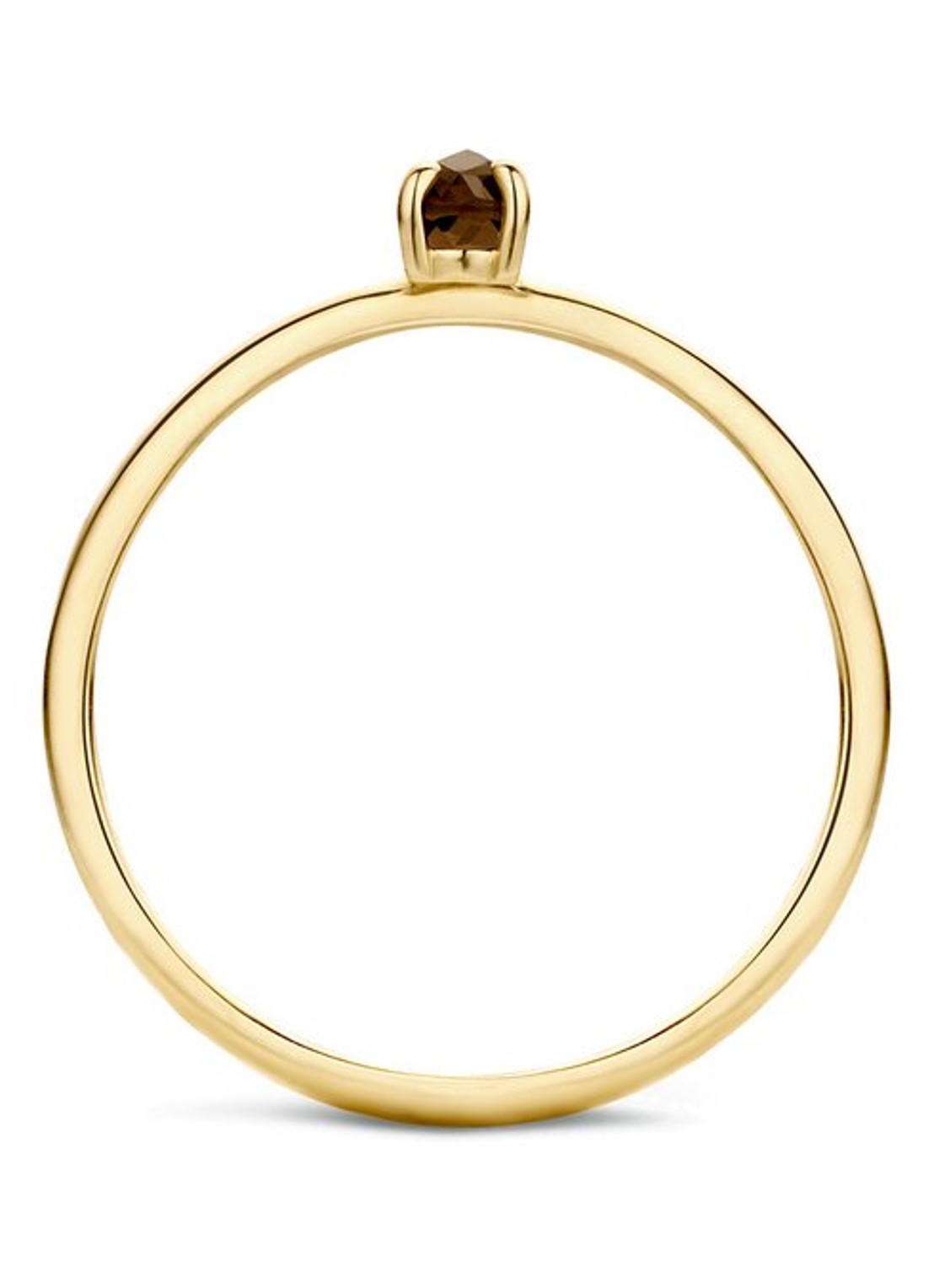 Blush Ring van 14 karaat geelgoud met rookkwarts 1204YSQ  - detail 3 geelgoud