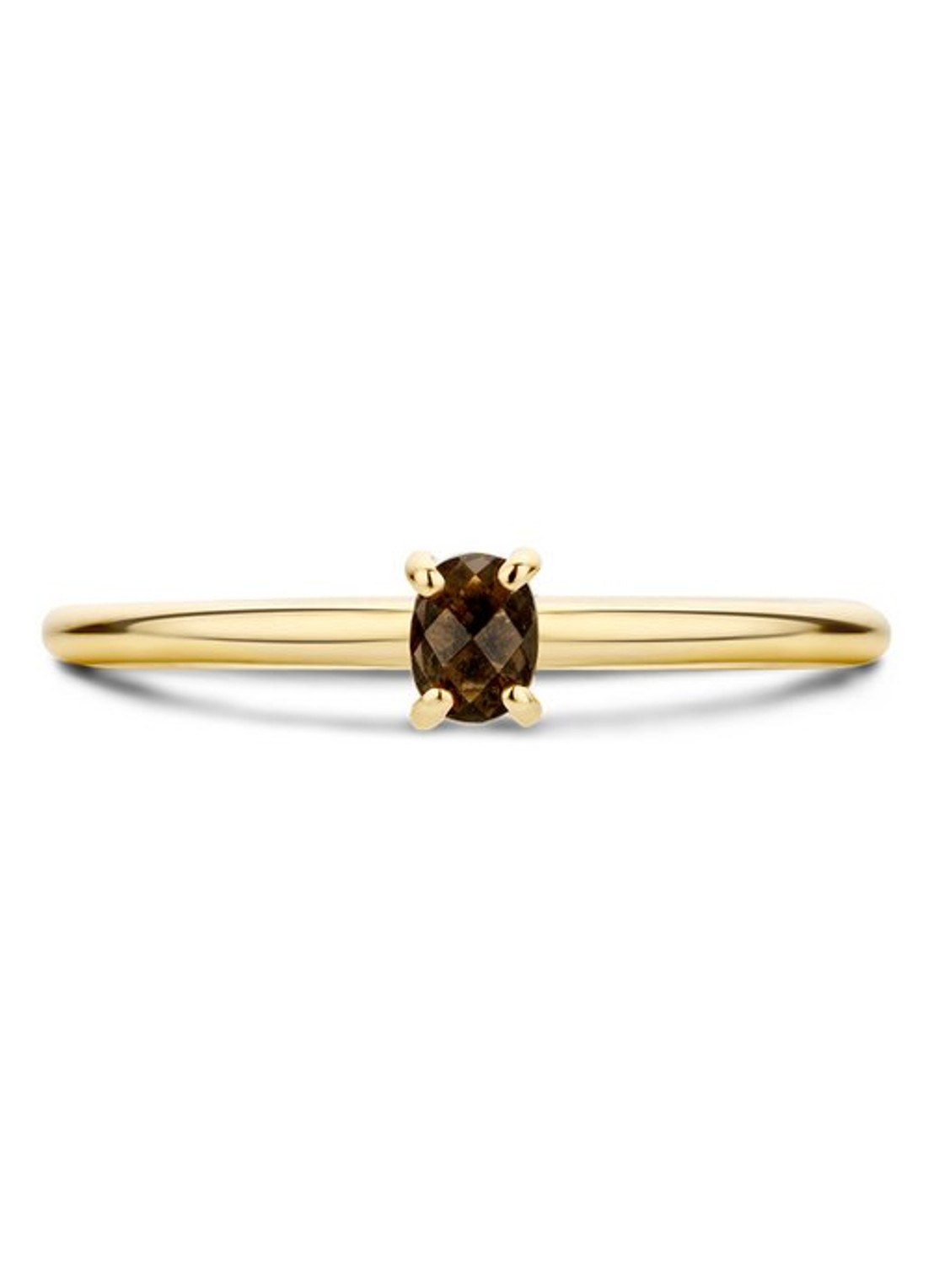 Blush Ring van 14 karaat geelgoud met rookkwarts 1204YSQ  - detail 4 geelgoud