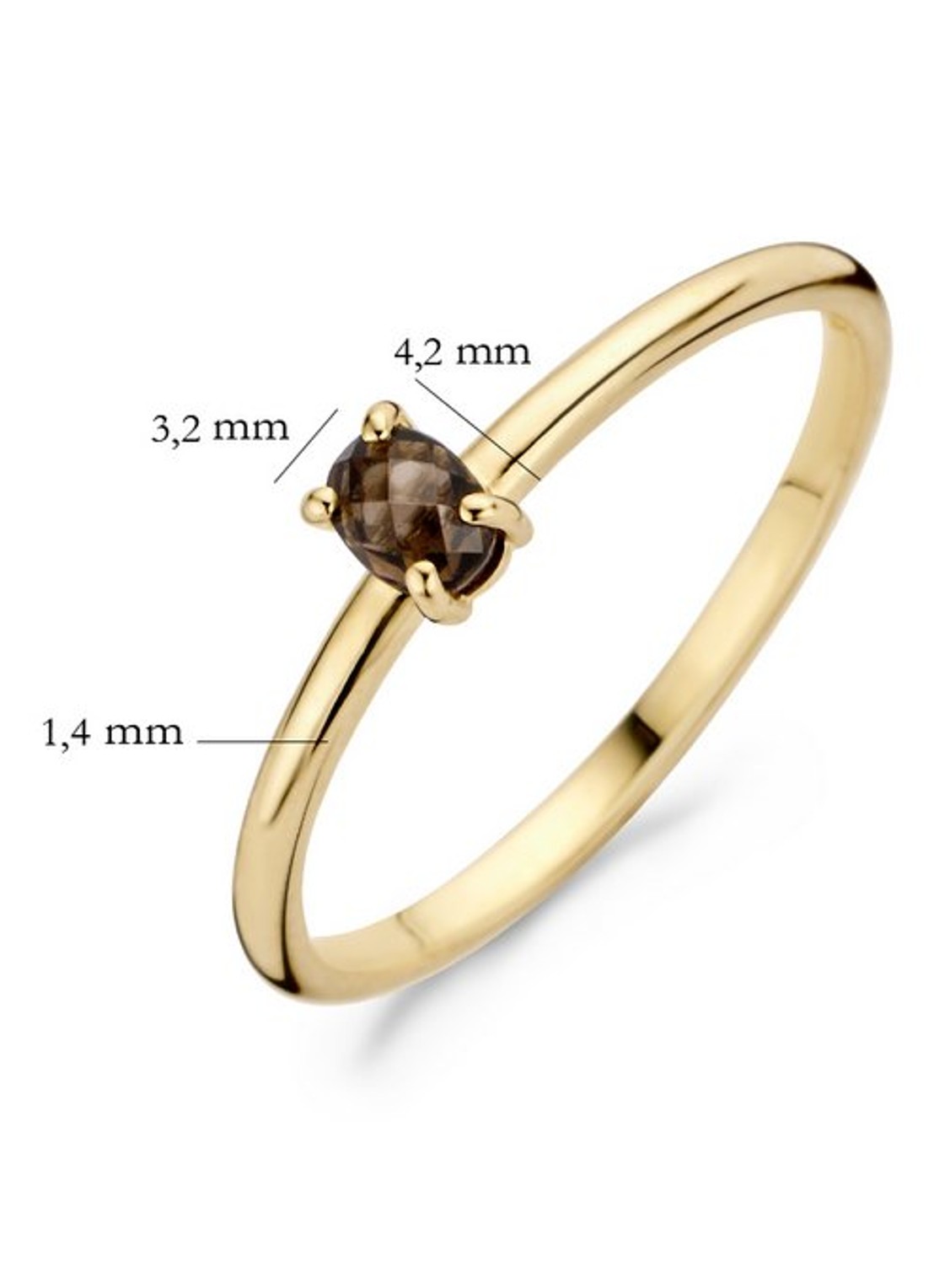 Blush Ring van 14 karaat geelgoud met rookkwarts 1204YSQ  - detail 5 geelgoud