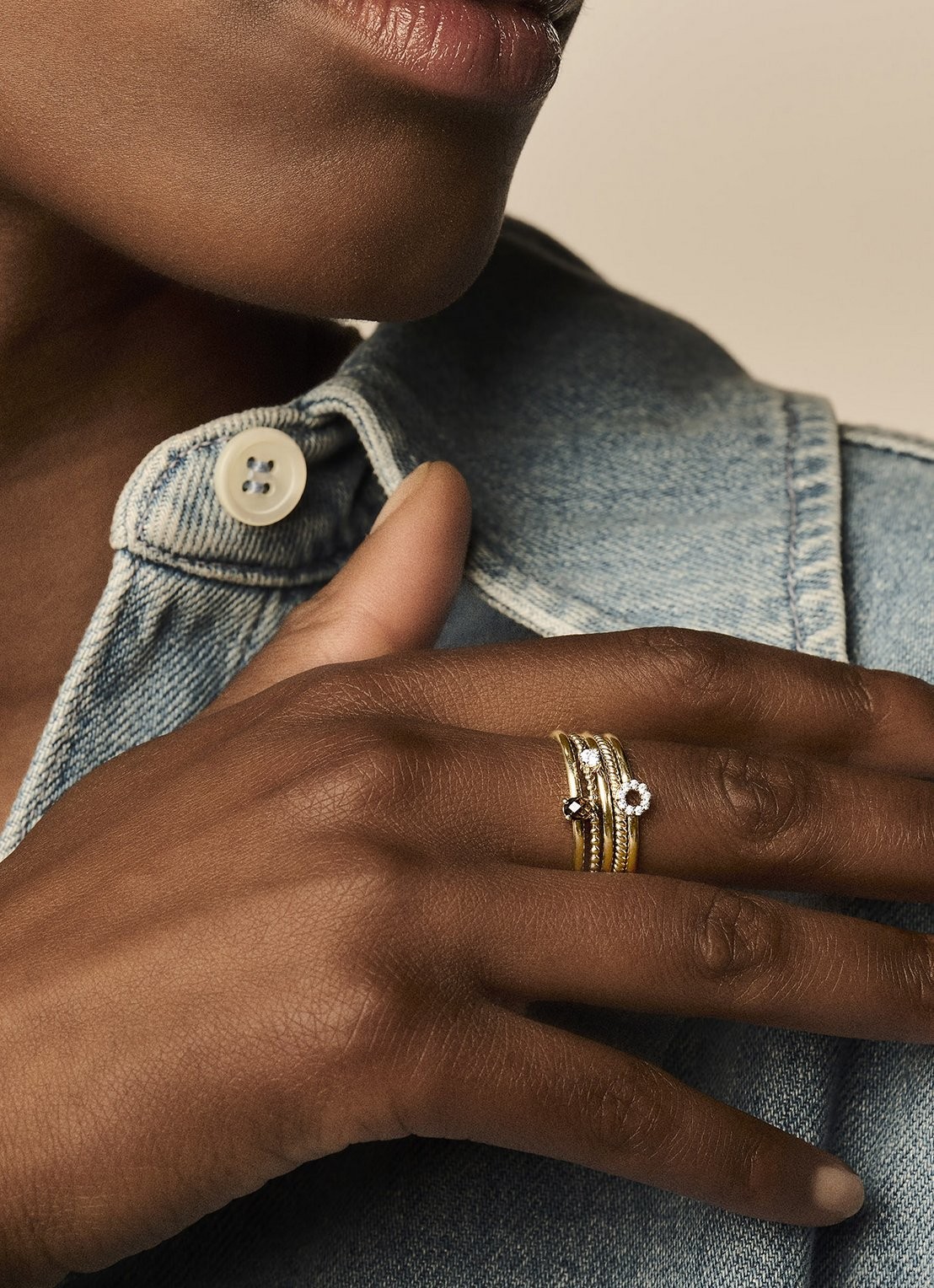 Blush Ring van 14 karaat geelgoud met rookkwarts 1204YSQ  - voorkant 2 geelgoud