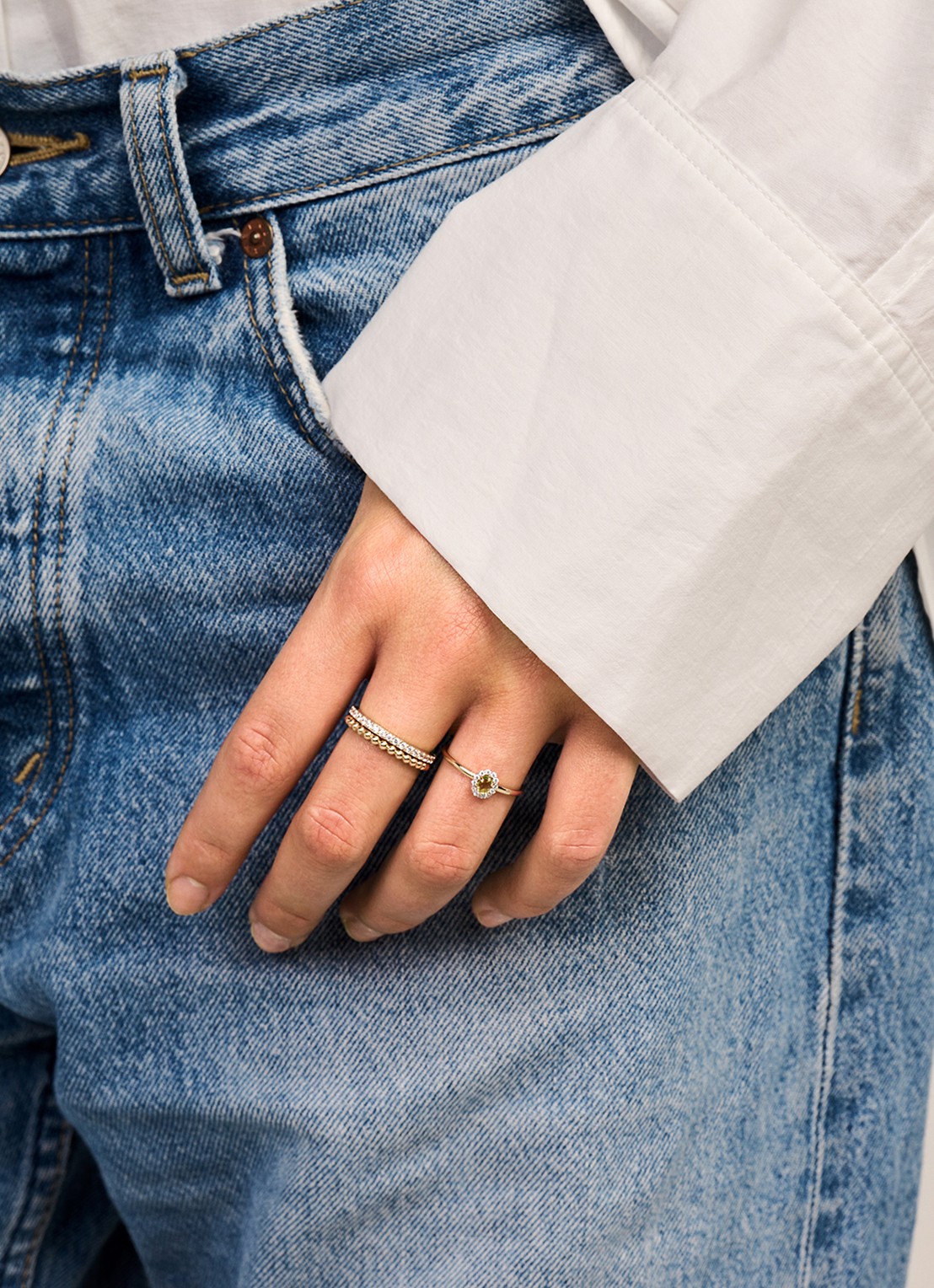 Blush Ring van 14 karaat geelgoud met steen 1258YGP - detail 3 geelgoud