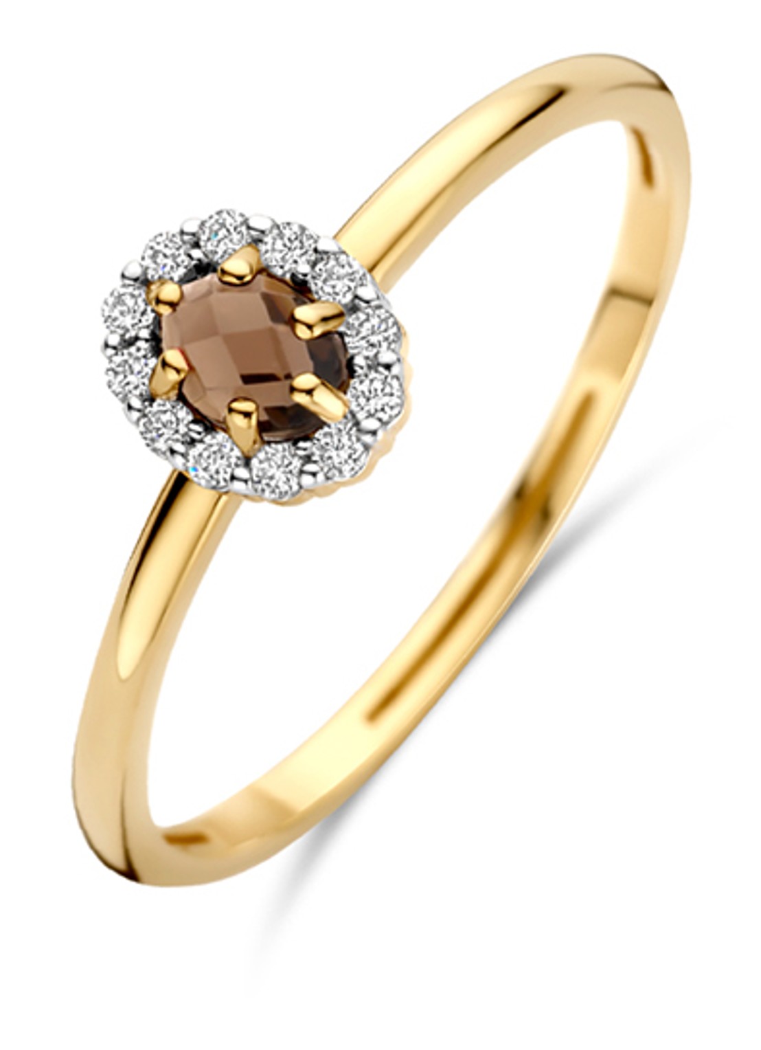 Blush Ring van 14 karaat geelgoud met steen 1258YSQ  - voorkant 3 geelgoud