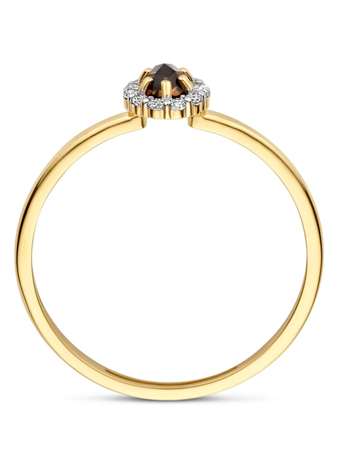 Blush Ring van 14 karaat geelgoud met steen 1258YSQ  - voorkant 4 geelgoud