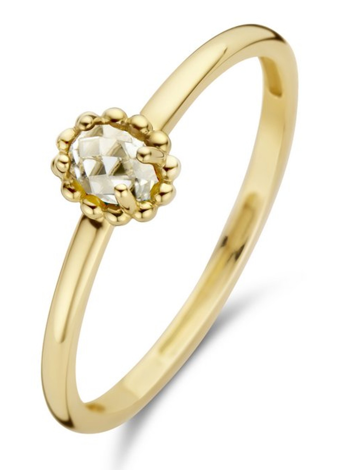 Blush Ring van 14 karaat geelgoud met topaas 1227YWT - voorkant geelgoud